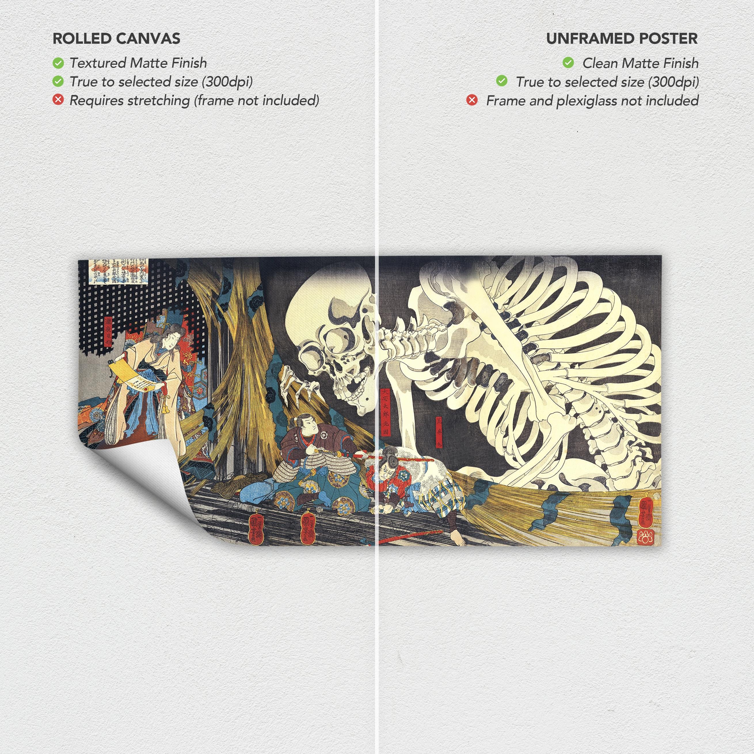 Takiyasha The Witch and the Skeleton Spectre Japanese Canvas Art | Poster Print