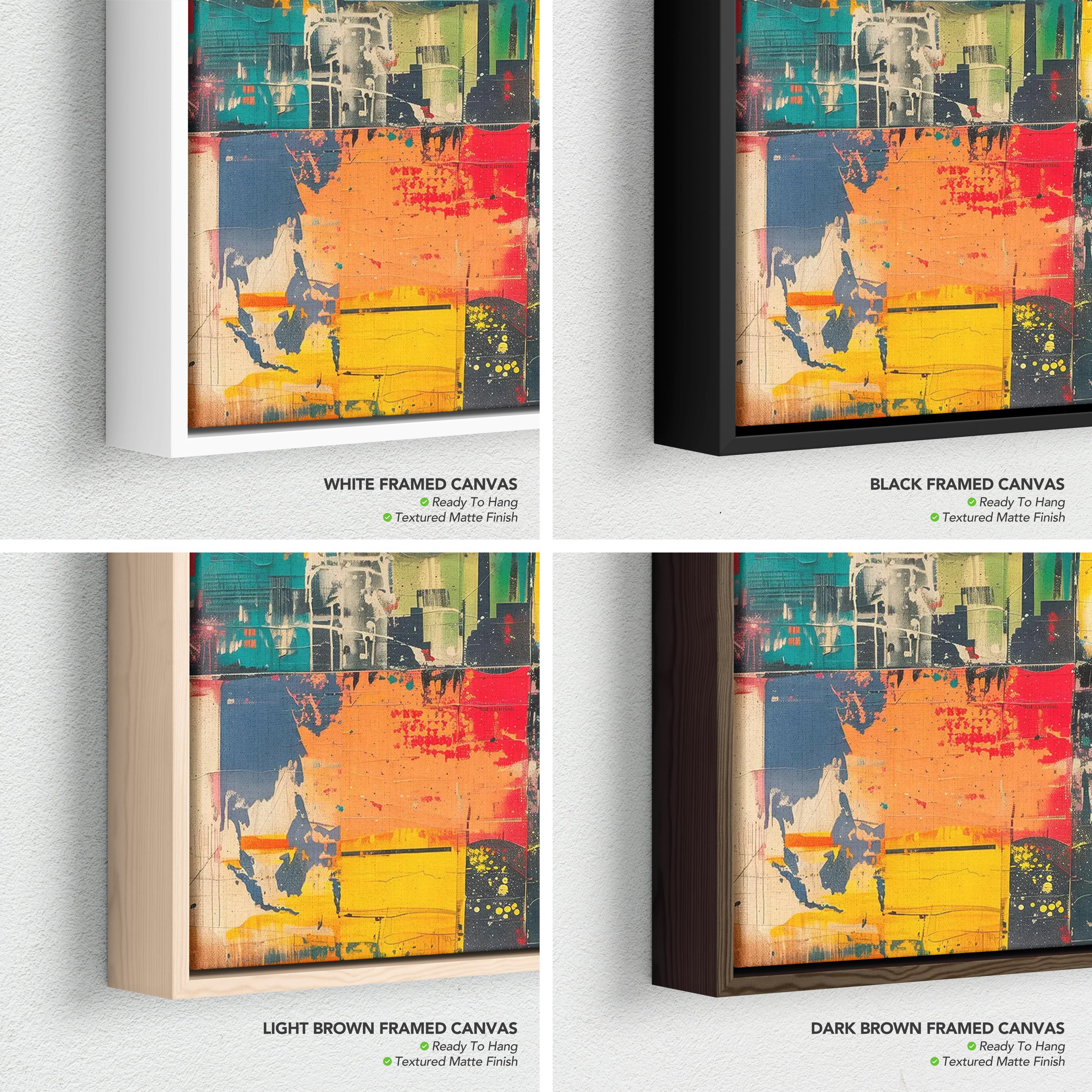 NYC Skyline Canvas Wall Art Set of 2 | Abstract City Urban Framed Poster Prints