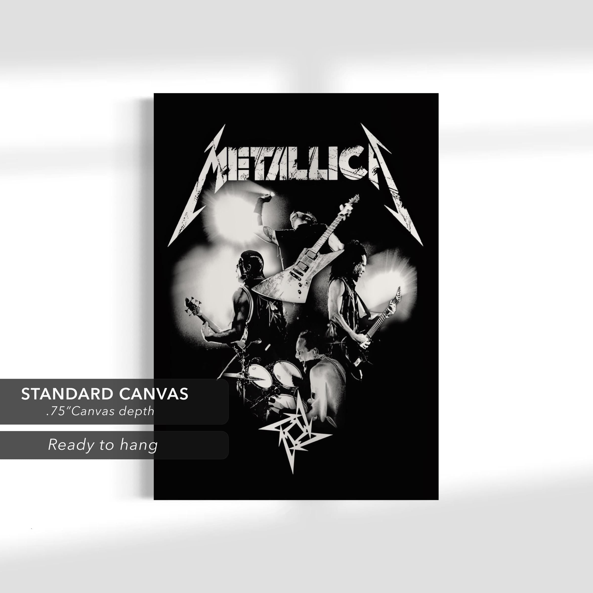 Metallica Band Artwork | Black & White Rock Music Canvas Art | Poster Print