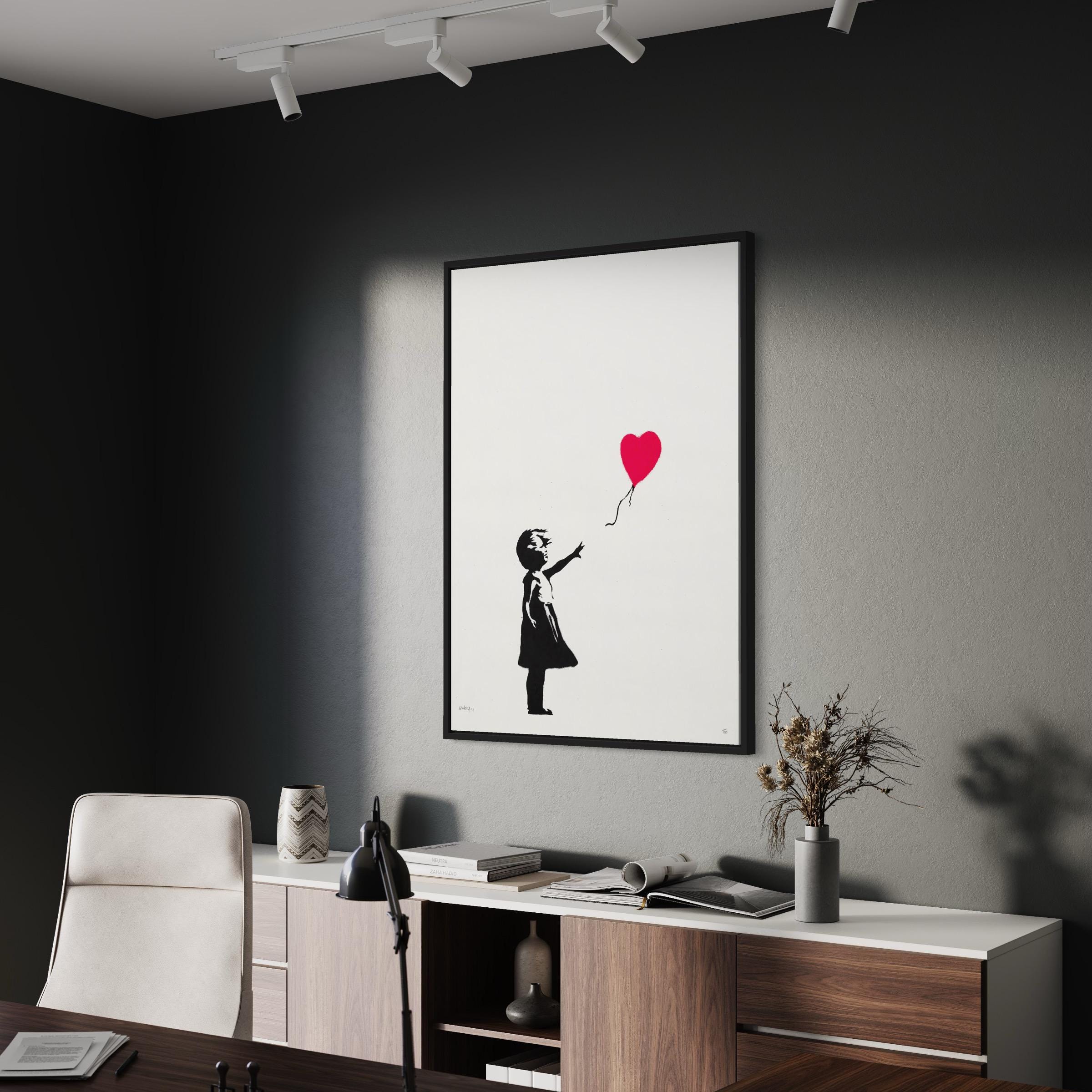 Girl with Balloon by Banksy | Iconic Street Graffiti Piece Canvas Art | Poster Print