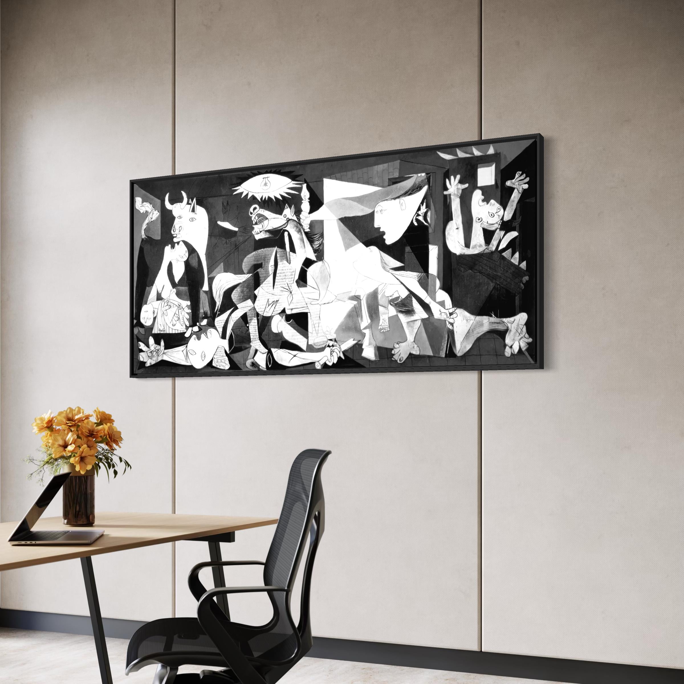 Guernica Picasso Black & White Cubism Artwork Poster Print | Canvas Wall Art