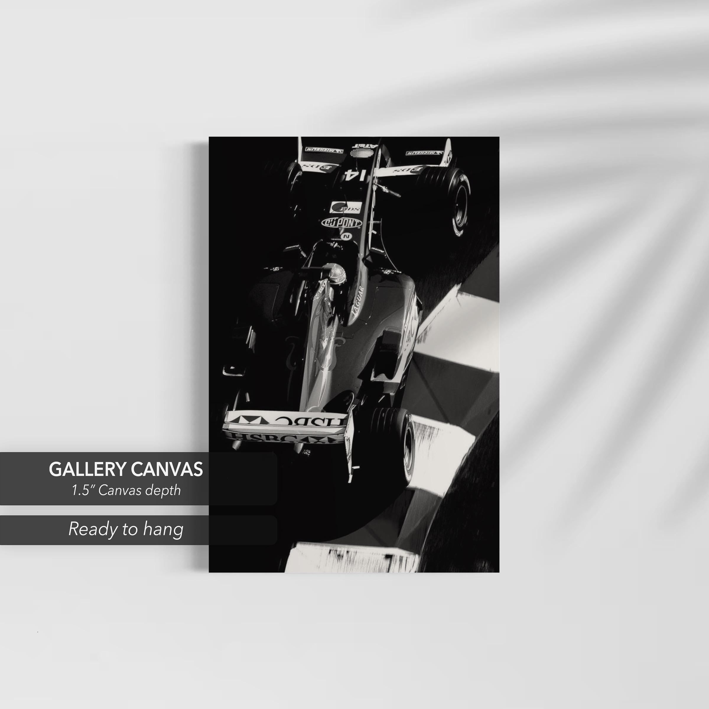 F1 Black & White Formula One Racing Car Canvas Art | Poster Print