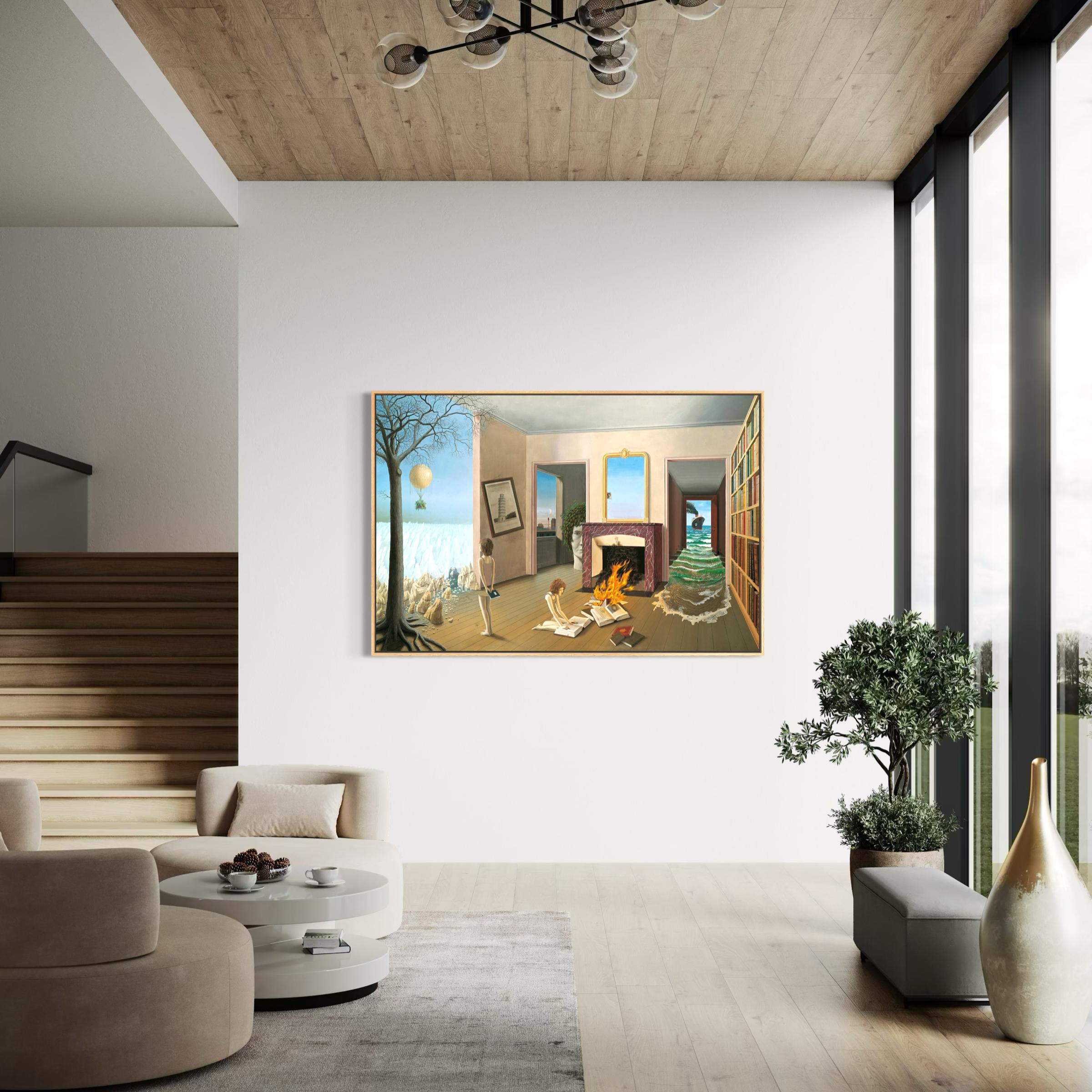 Between the Holes of Memory by Dominique Appia Canvas Wall Art | Poster Print Landscape Cubism