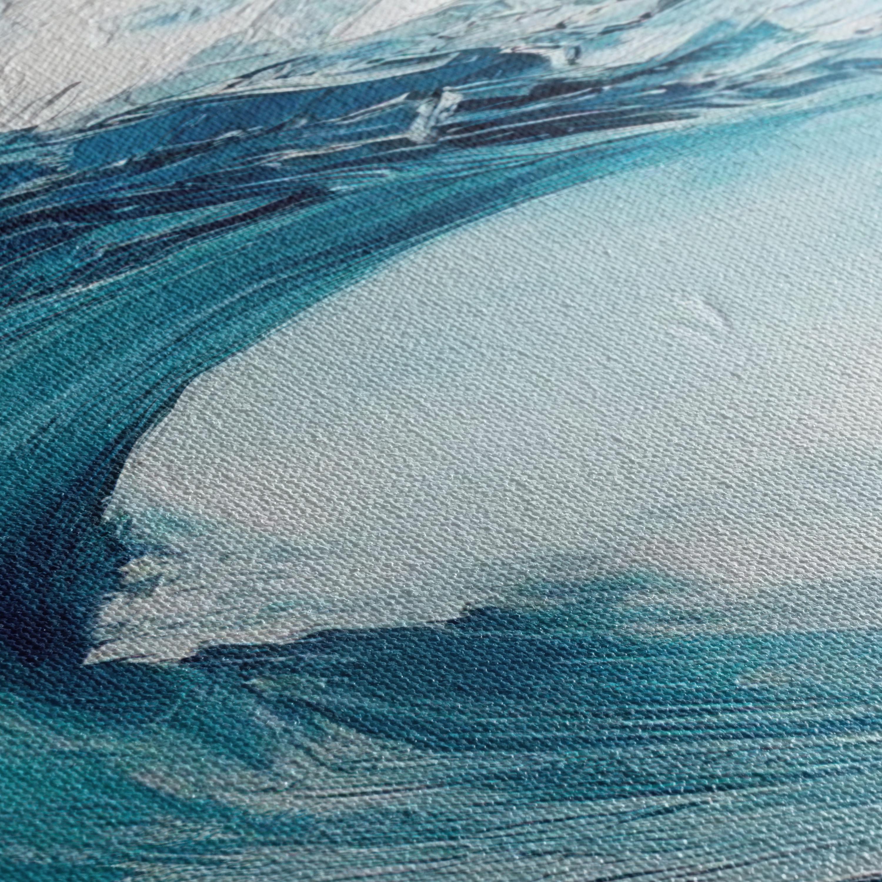 Wave Minimalist Ocean Artwork Canvas Wall Art Print | Neutral Coastal Decor
