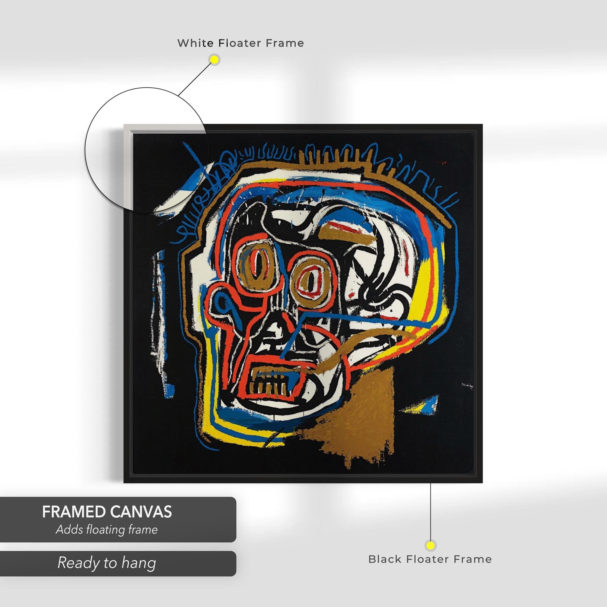 Jean-Michel Basquiat Head | Abstract Canvas Art | Poster Print