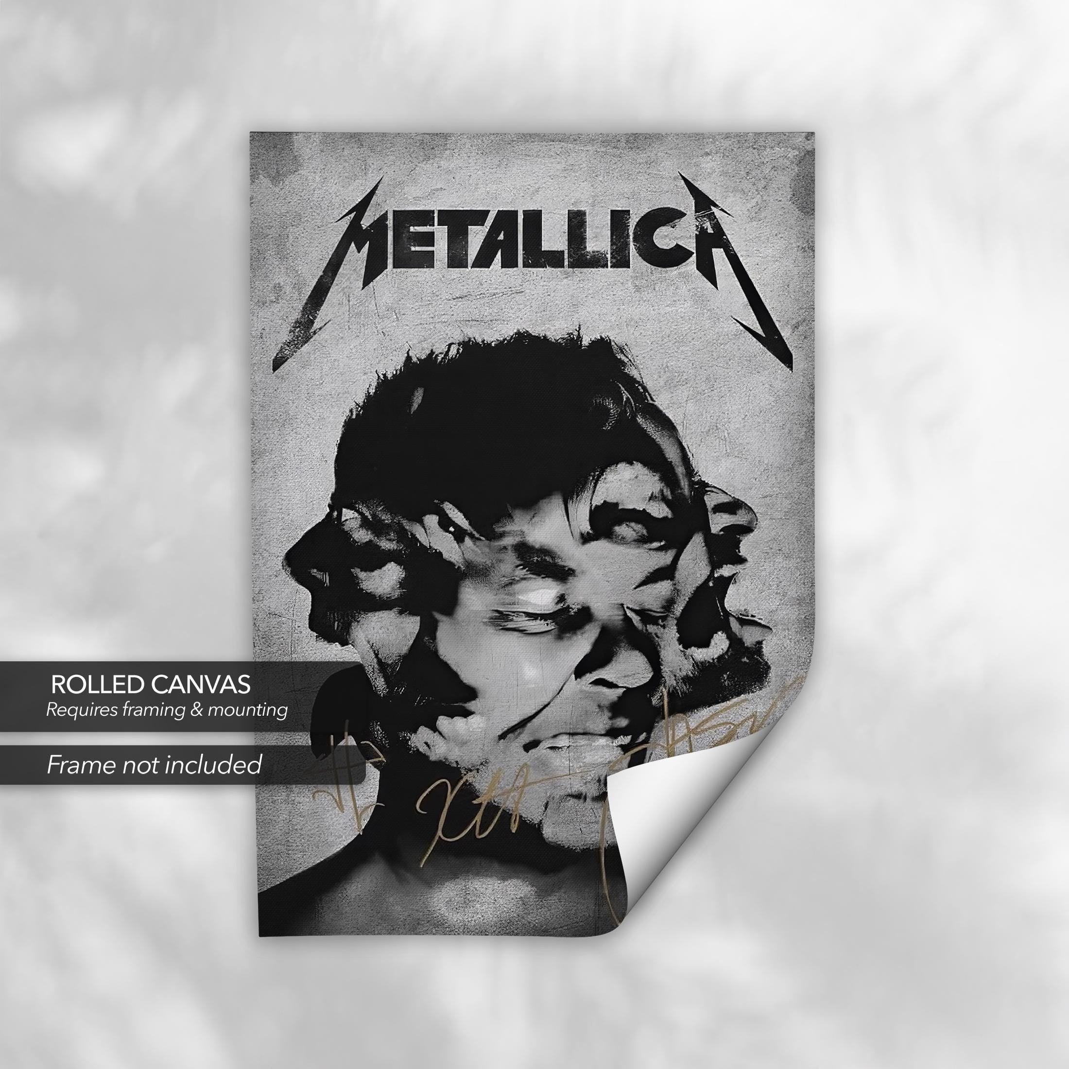 Metallica Band | Signed Limited Edition Iconic Rock Music Canvas Art | Poster Print
