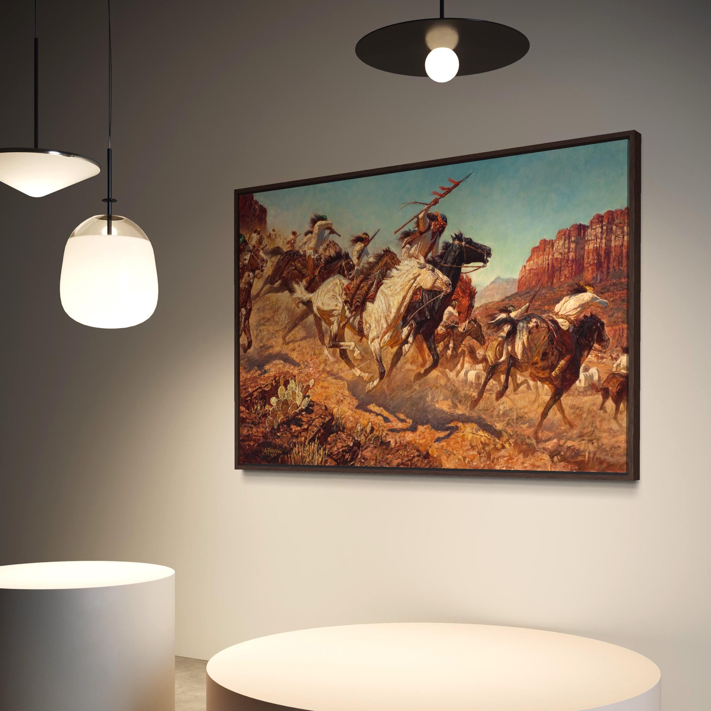 Arnold Friberg One Down Canvas Wall Art | Western Cowboy Poster Print | Vintage Americana Horse