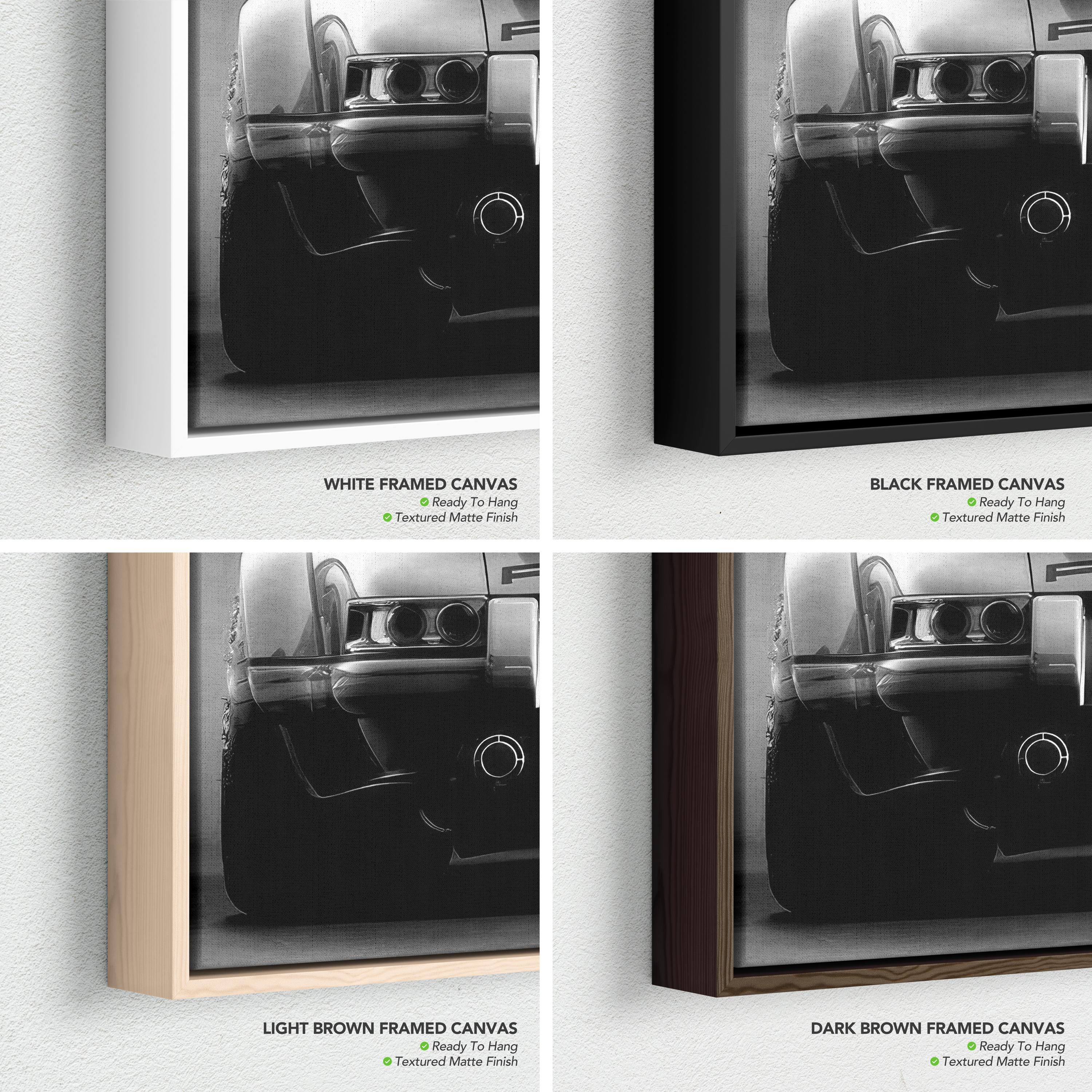 Porsche 911 Rear View Classic Black & White Canvas Art | Poster Print