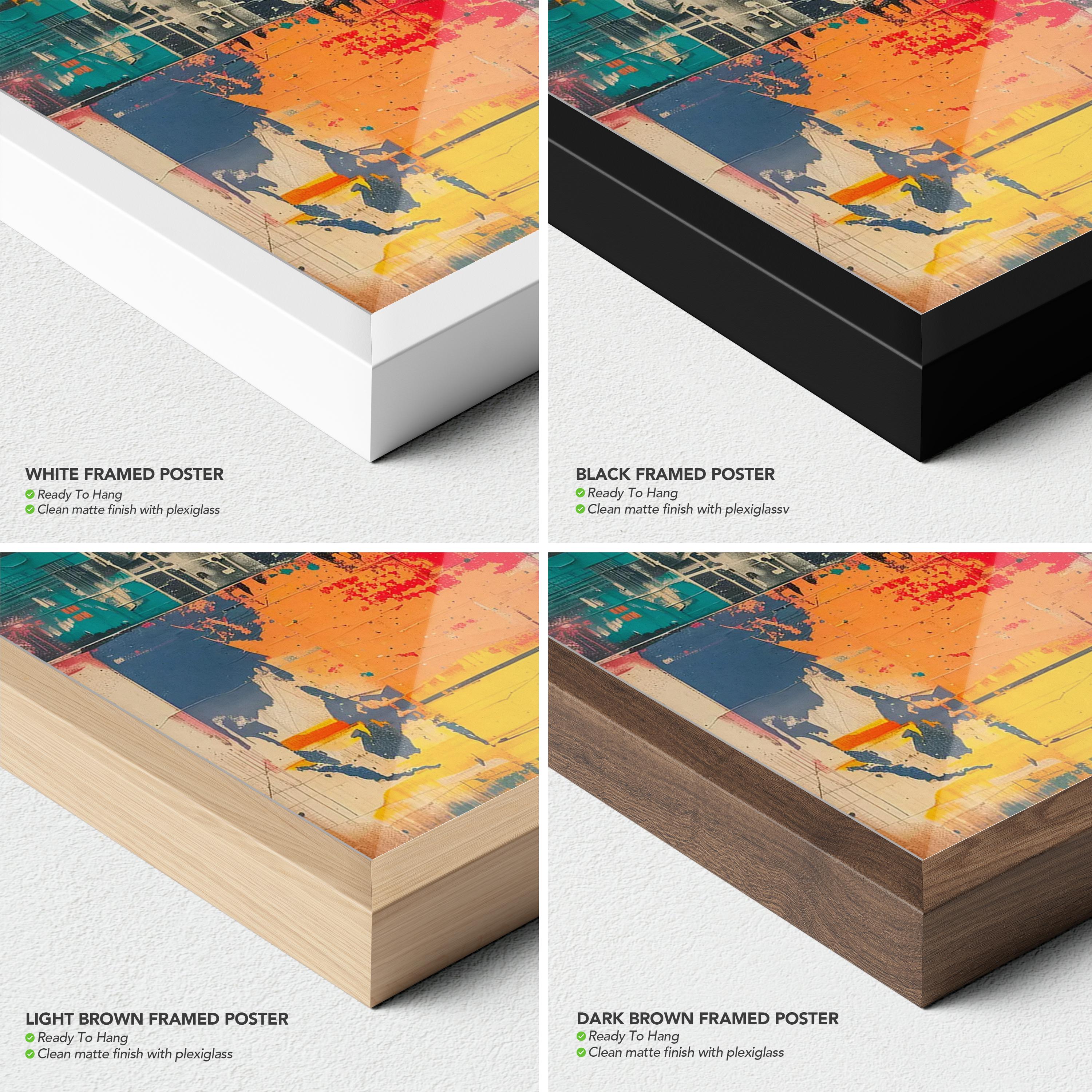 NYC Skyline Canvas Wall Art Set of 2 | Abstract City Urban Framed Poster Prints