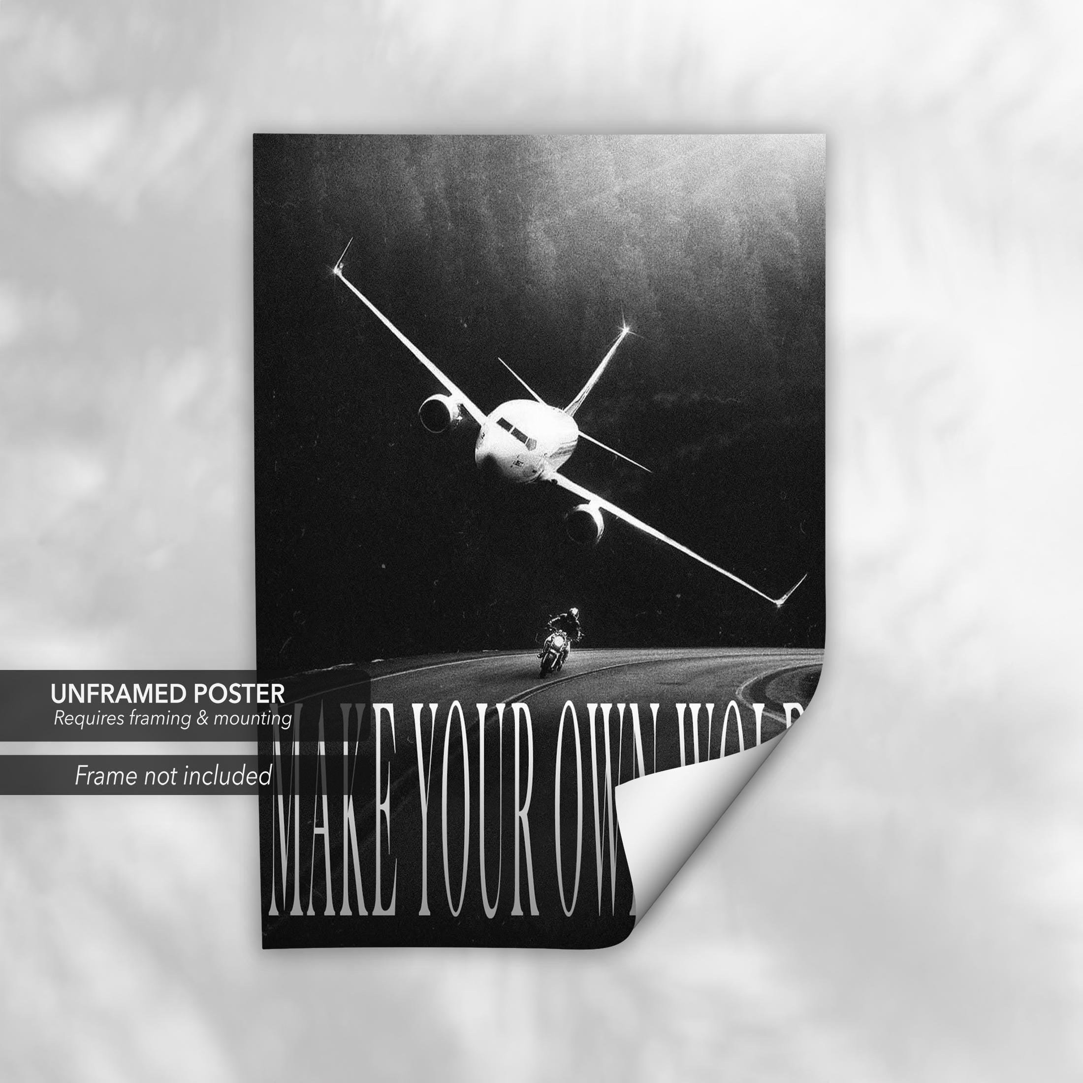 Make Your Own World Black & White Motivational Canvas Art | Poster Print