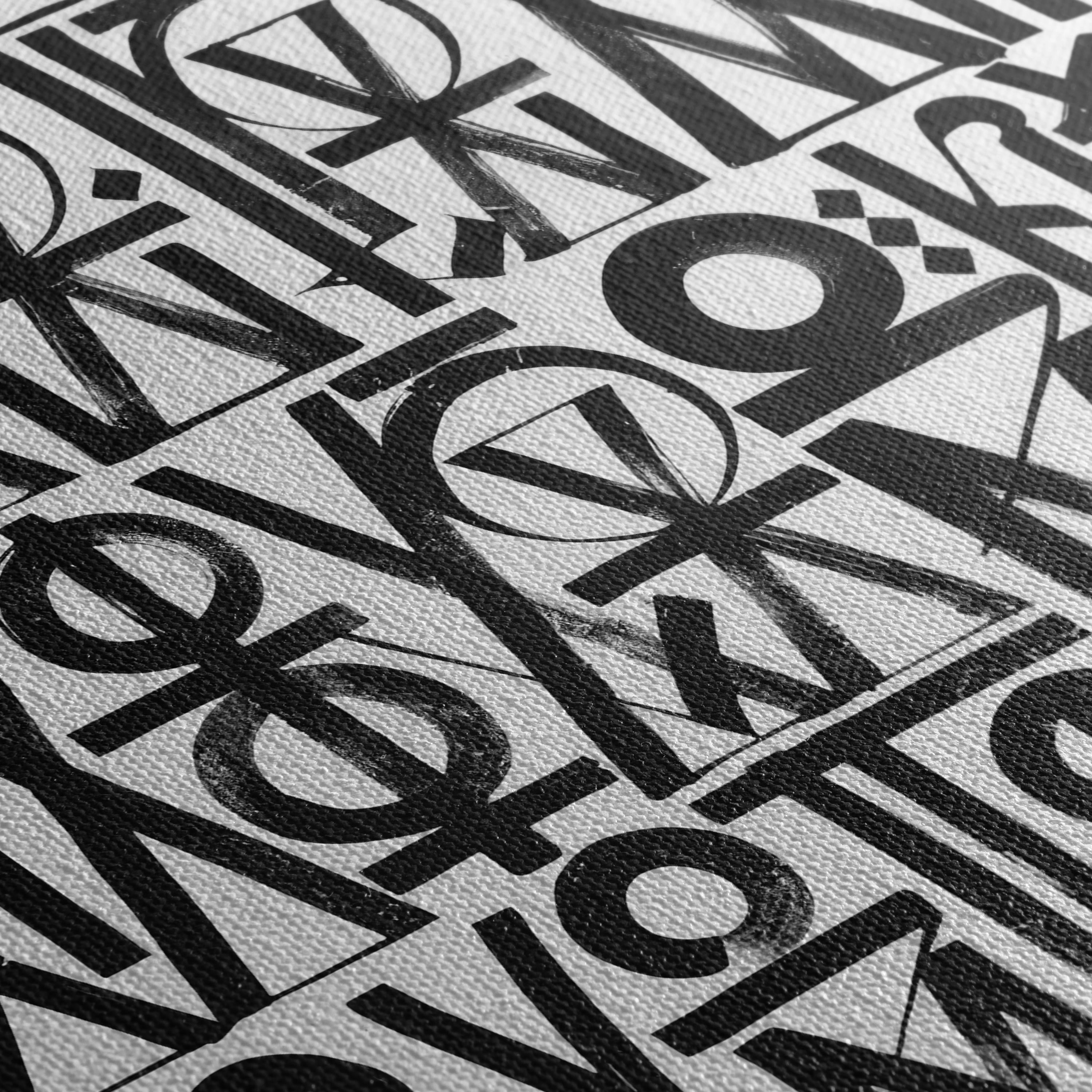Abstract Black & White Calligraphy Poster Print | Minimalist Scandinavian Canvas Wall Art