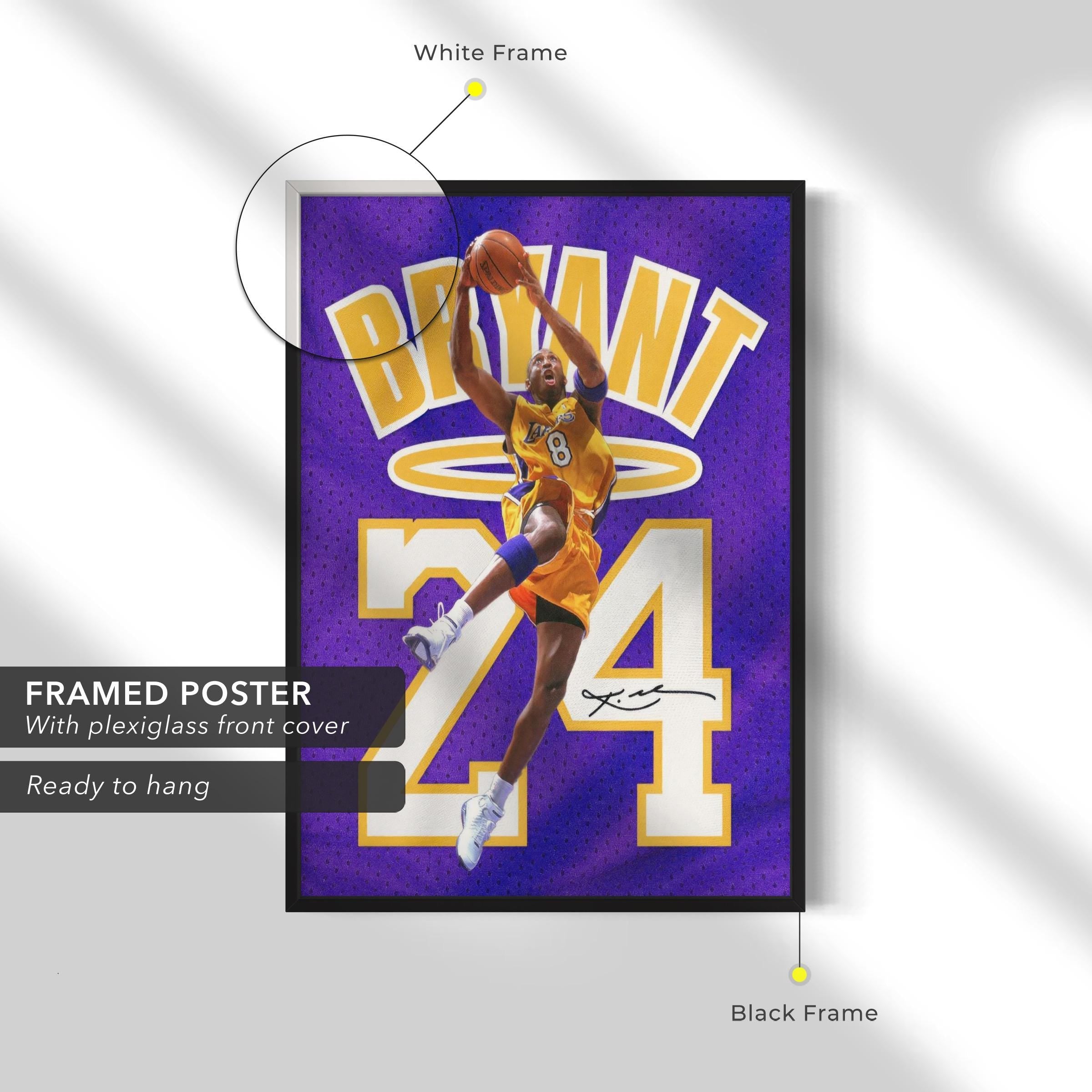 Kobe Bryant Signed | Legendary Mamba 24 Basketball Lakers Canvas Art | Poster Print