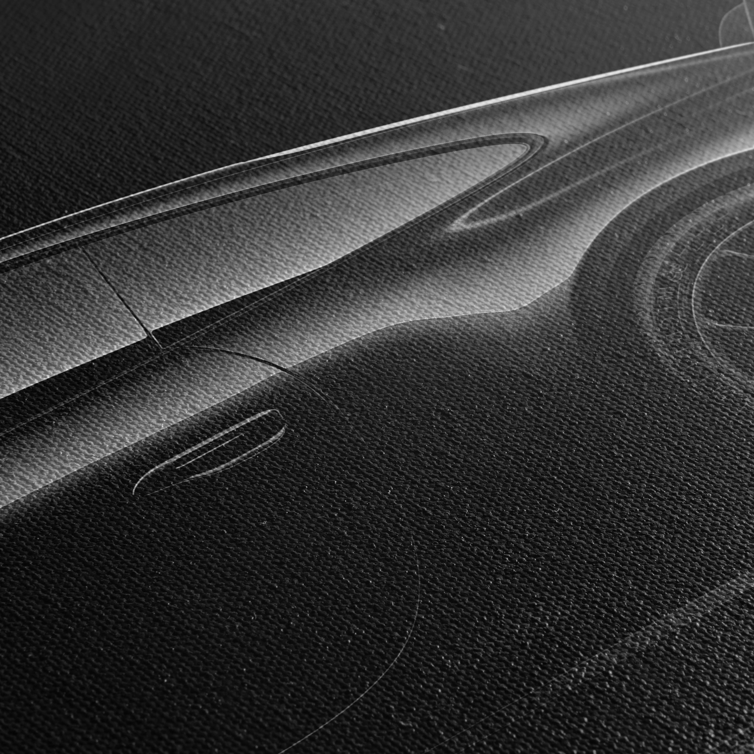 Porsche 911 GT3 RS Black Sportscar | Modern Luxury Canvas Art | Poster Print