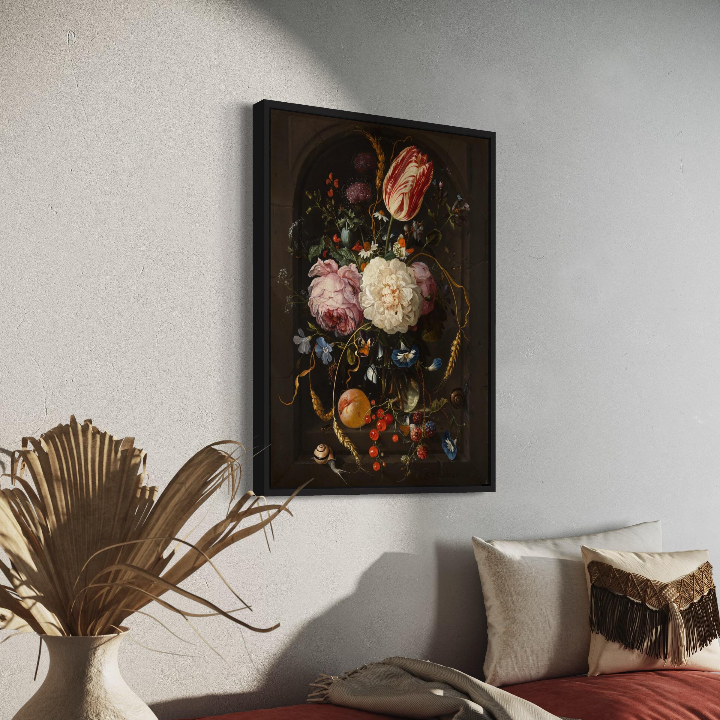 Still Life with Flowers & Fruit by Jan Davidsz. de Heem Canvas Art | Poster Print