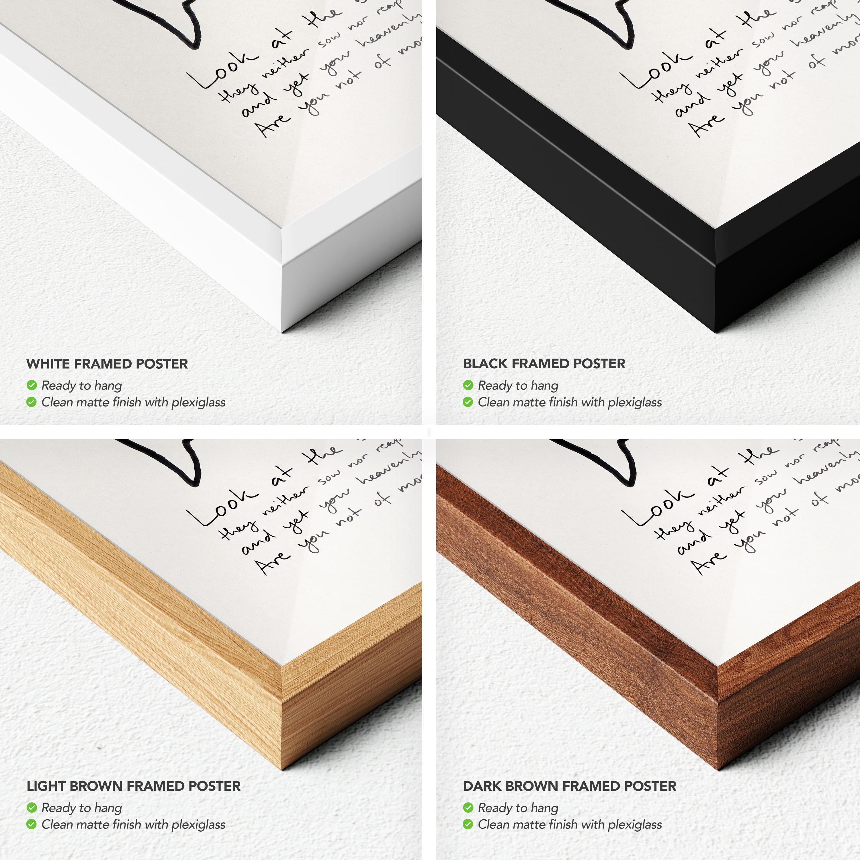 Matthew 6:26 Vintage Christian Art | Modern Catholic Canvas Art | Poster Print