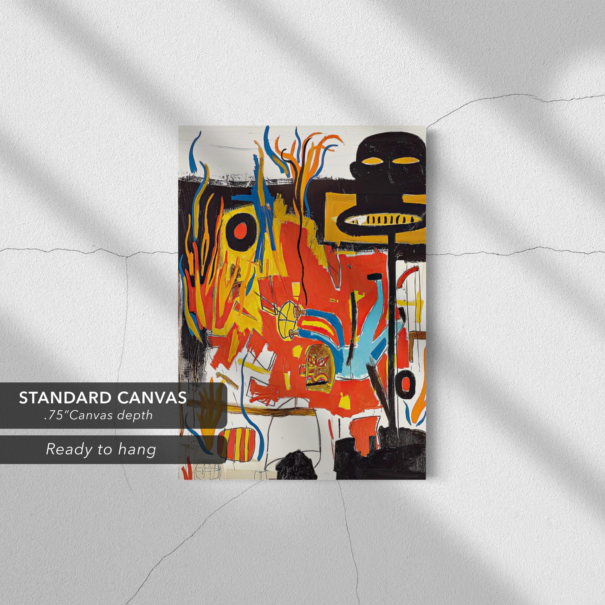 Jean-Michel Basquiat Rubber 1985 | Abstract Canvas Art | Poster Print