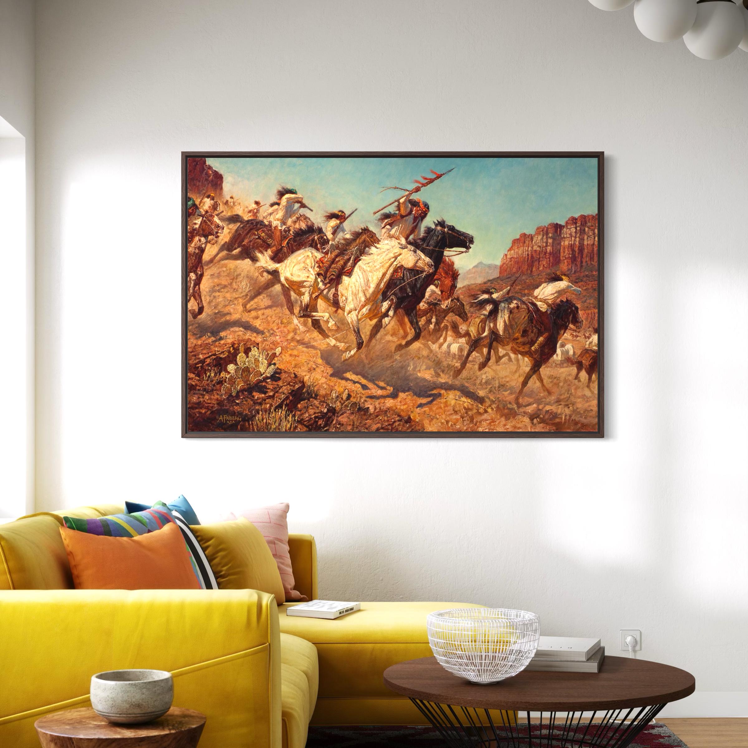 Arnold Friberg One Down Canvas Wall Art | Western Cowboy Poster Print | Vintage Americana Horse