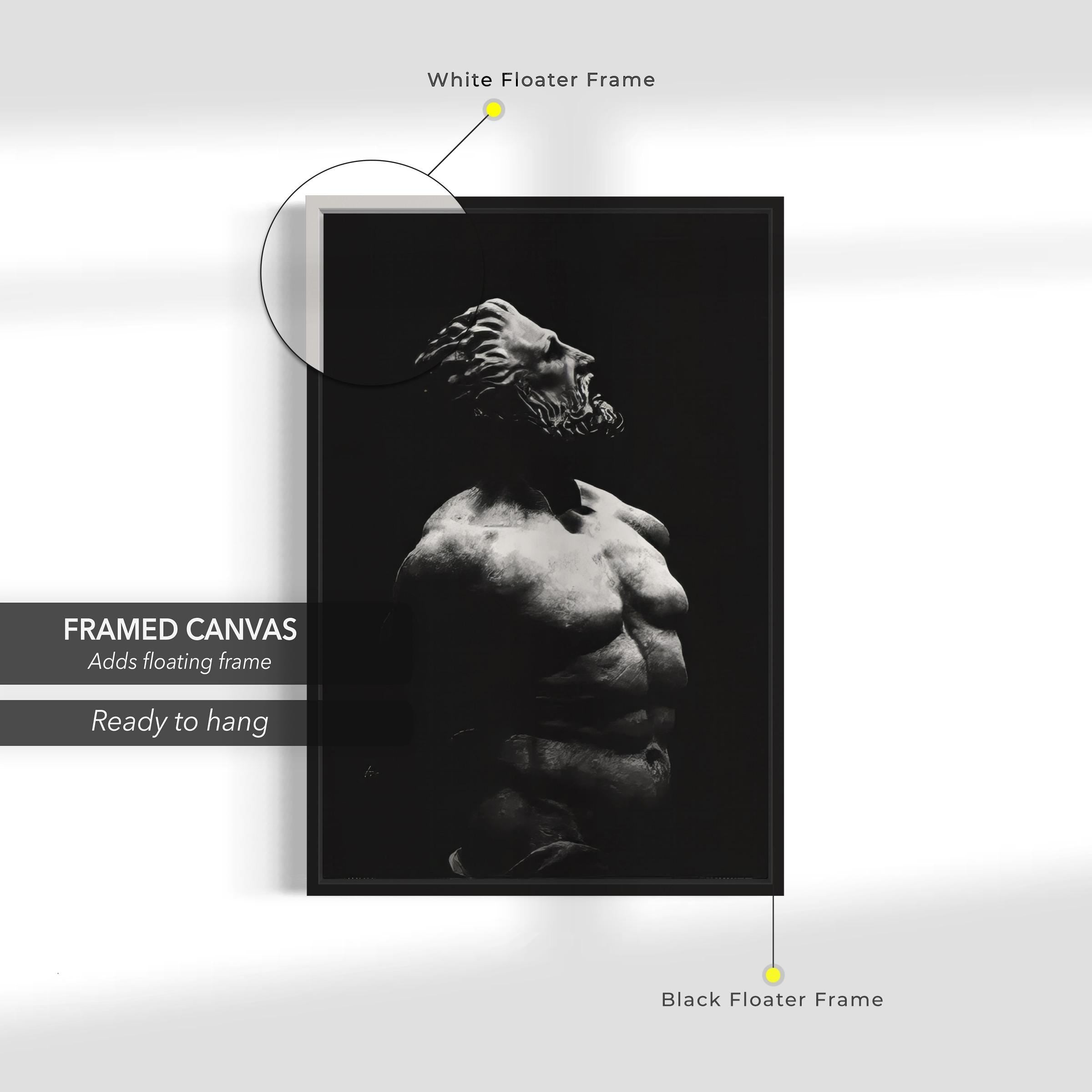 Prometheus Classical Sculpture | Ancient Greek Mythology Canvas Art | Poster Print