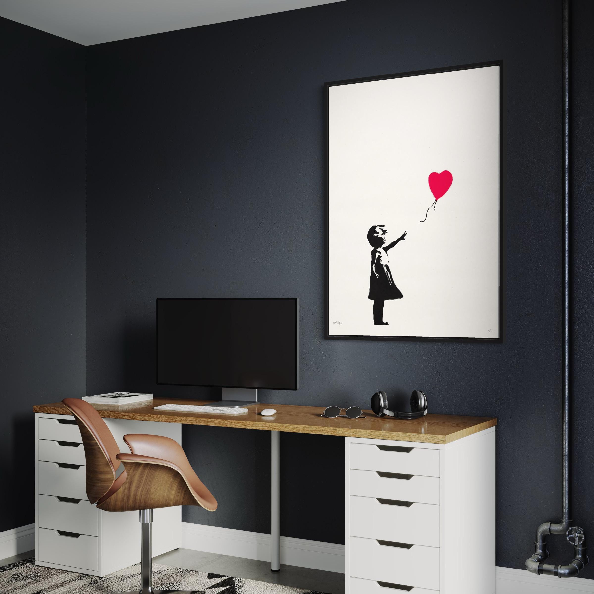 Girl with Balloon by Banksy | Iconic Street Graffiti Piece Canvas Art | Poster Print