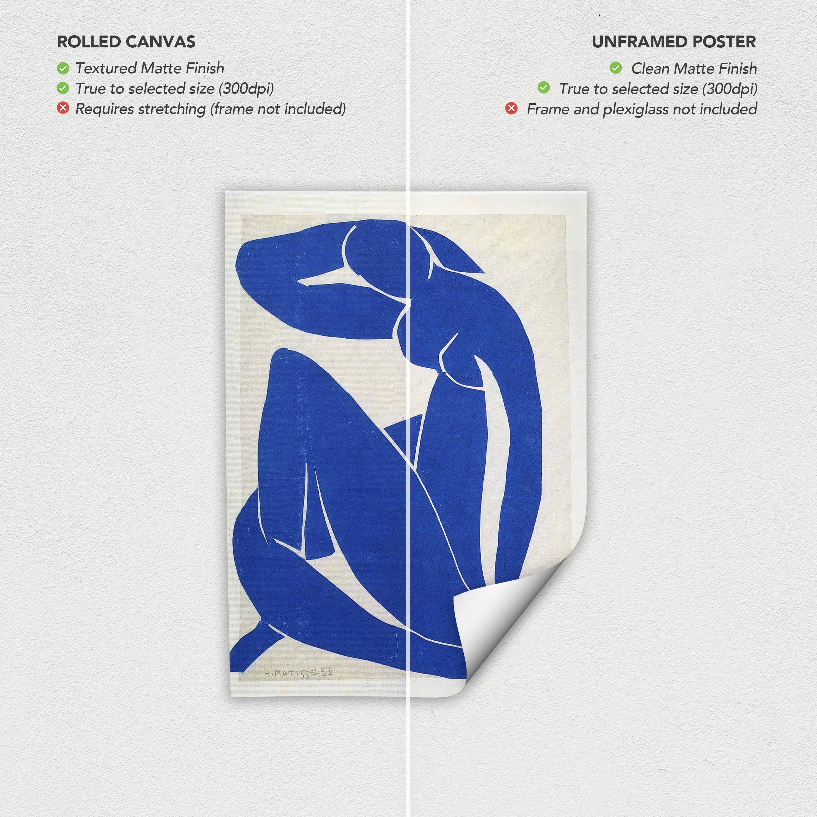 Henri Matisse Blue Nude II Cutout Style | Minimal Modern Canvas Art | Poster Print