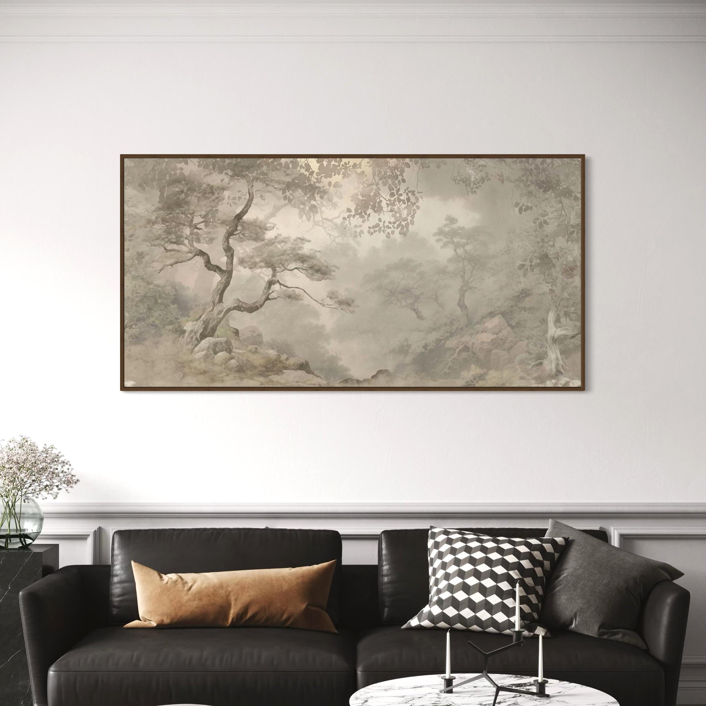 Mid Century Modern Wall Art Canvas | Poster Print | Alexander Behang Abstract Landscape