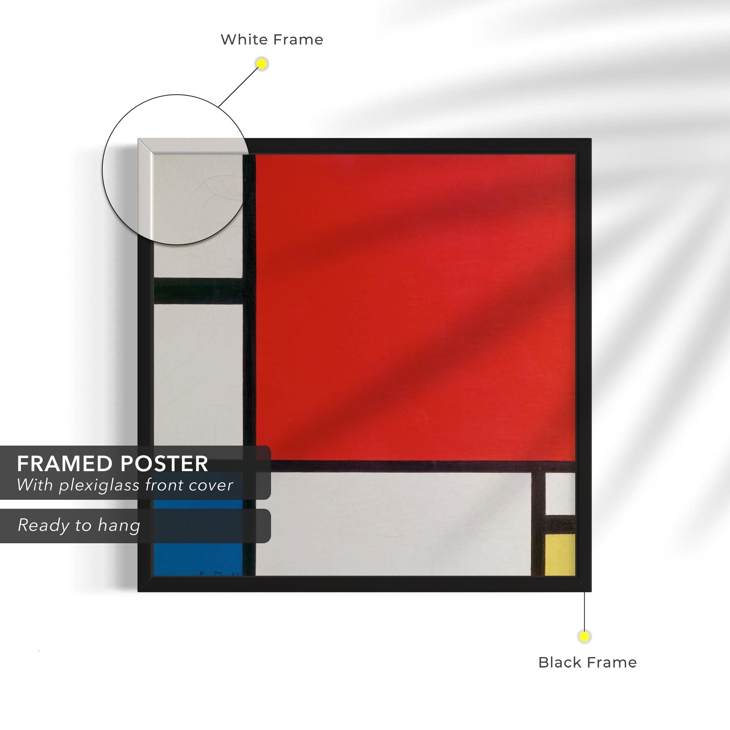 Piet Mondrian Red & Blue | Abstract Geometric Canvas Art | Poster Print