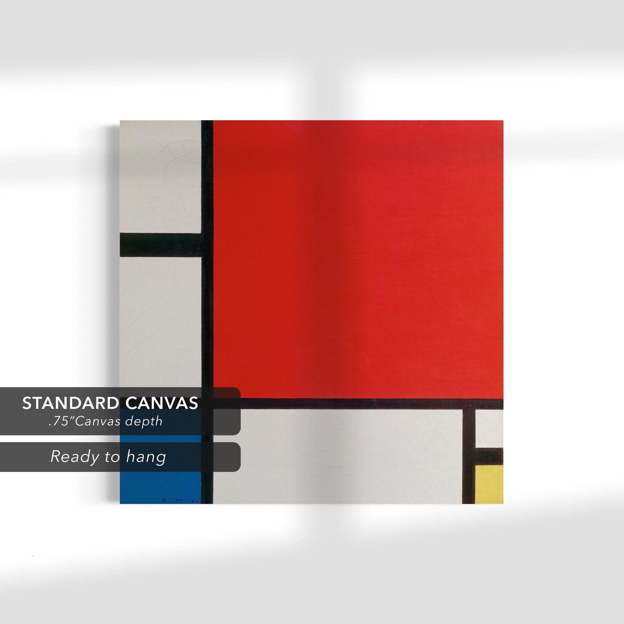 Piet Mondrian Red & Blue | Abstract Geometric Canvas Art | Poster Print
