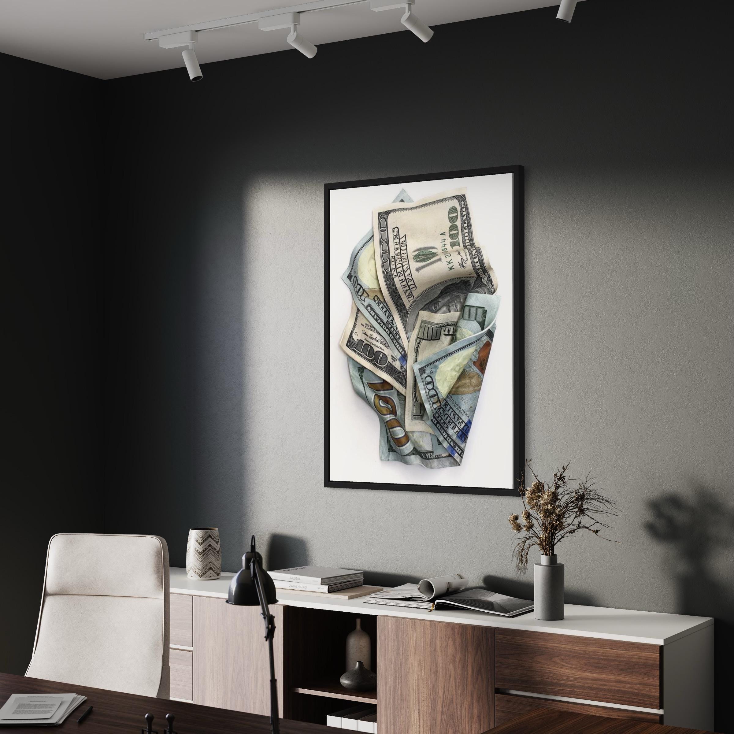 Crumpled Hundred Dollar | 100 Bill Realistic Money Canvas Art | Poster Print