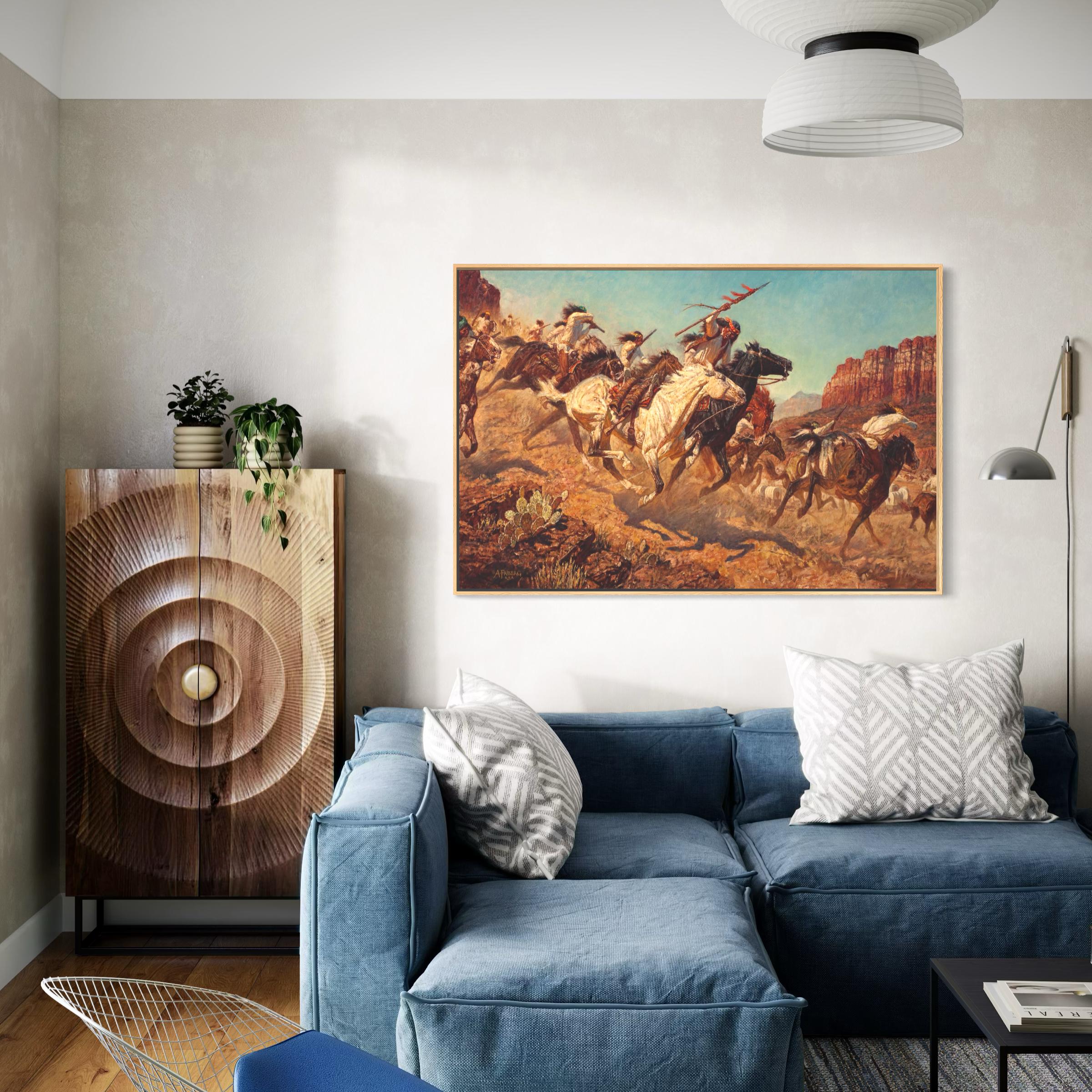 Arnold Friberg One Down Canvas Wall Art | Western Cowboy Poster Print | Vintage Americana Horse