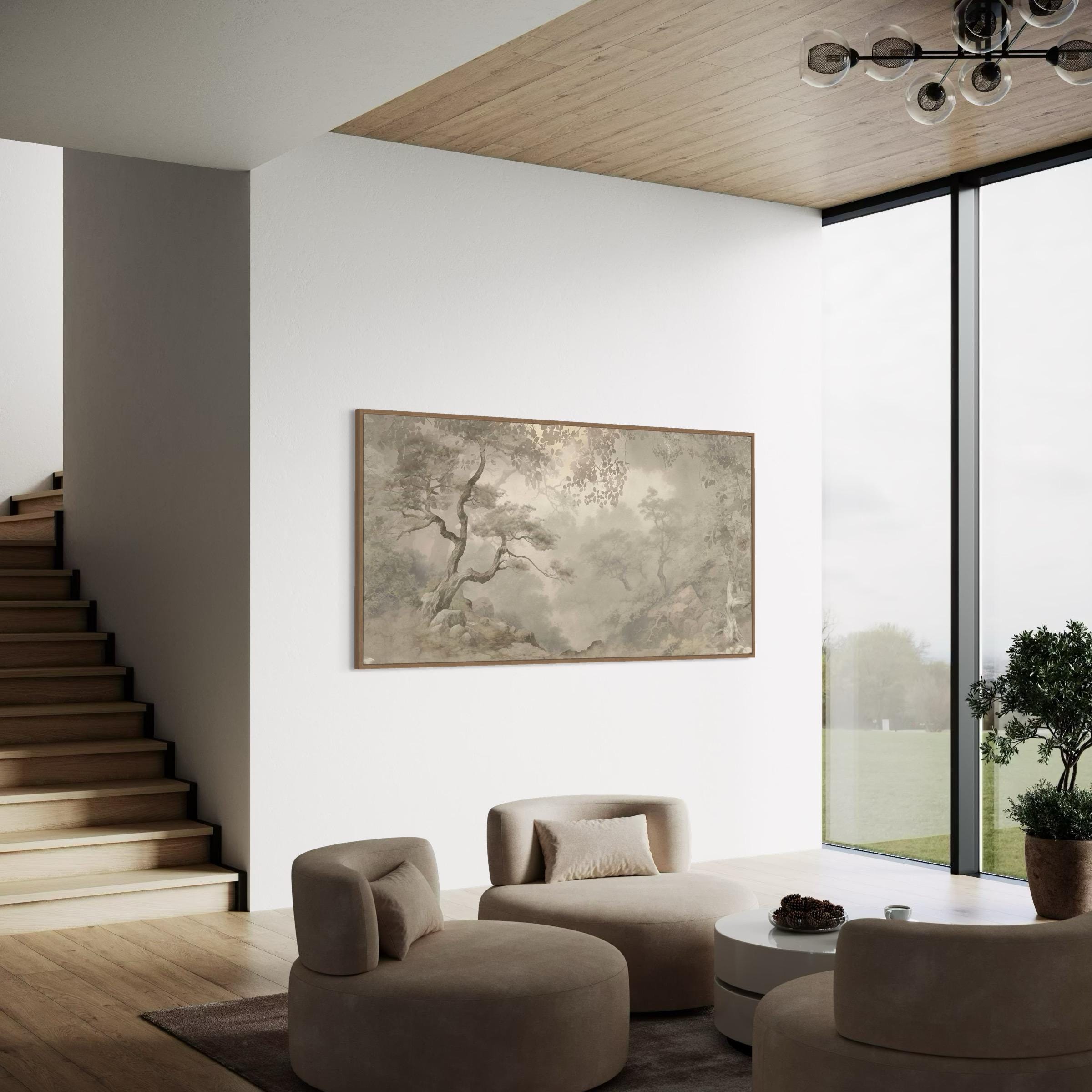 Mid Century Modern Wall Art Canvas | Poster Print | Alexander Behang Abstract Landscape