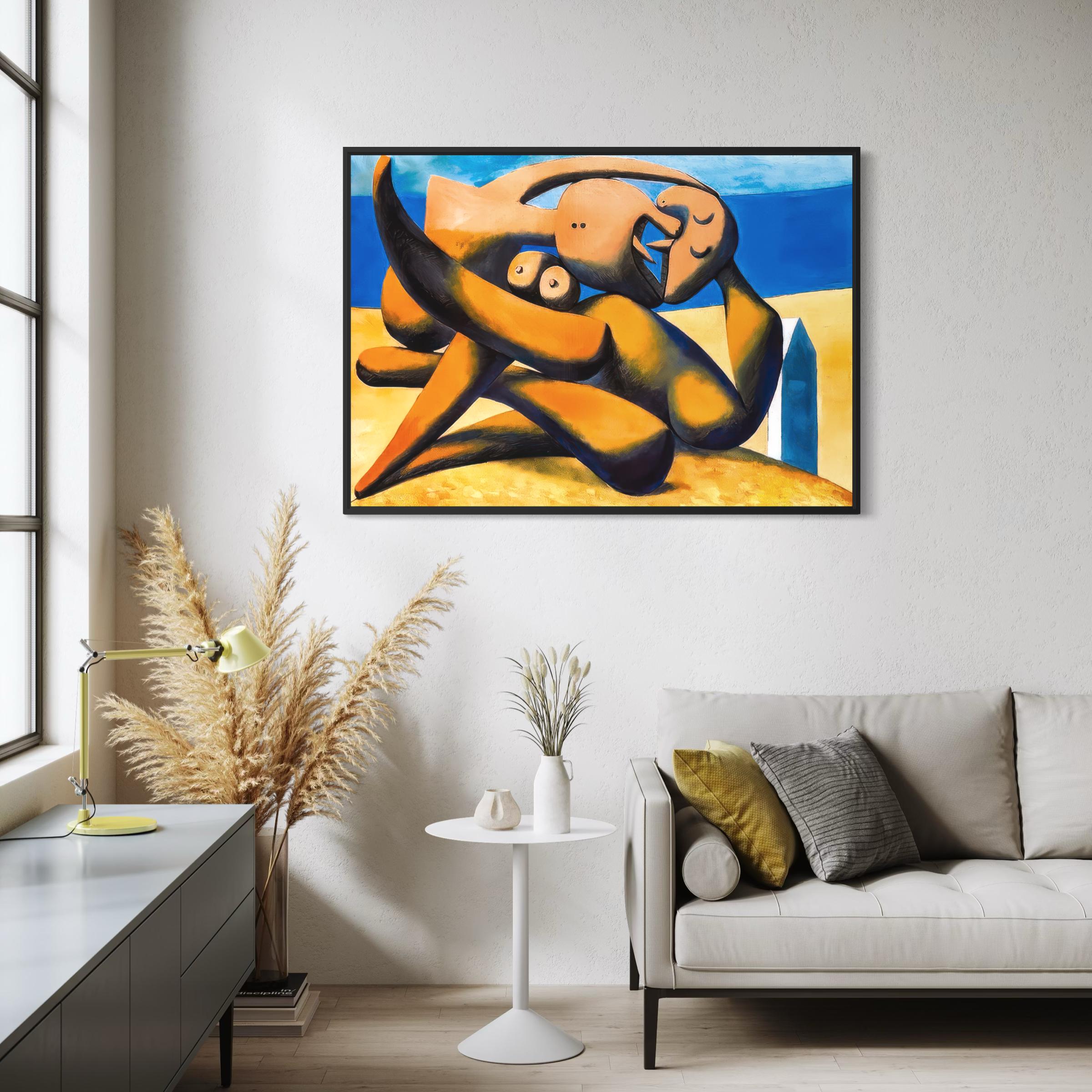 Picasso Figures at the Seaside 1931 Canvas Wall Art | Abstract Cubism Poster Print