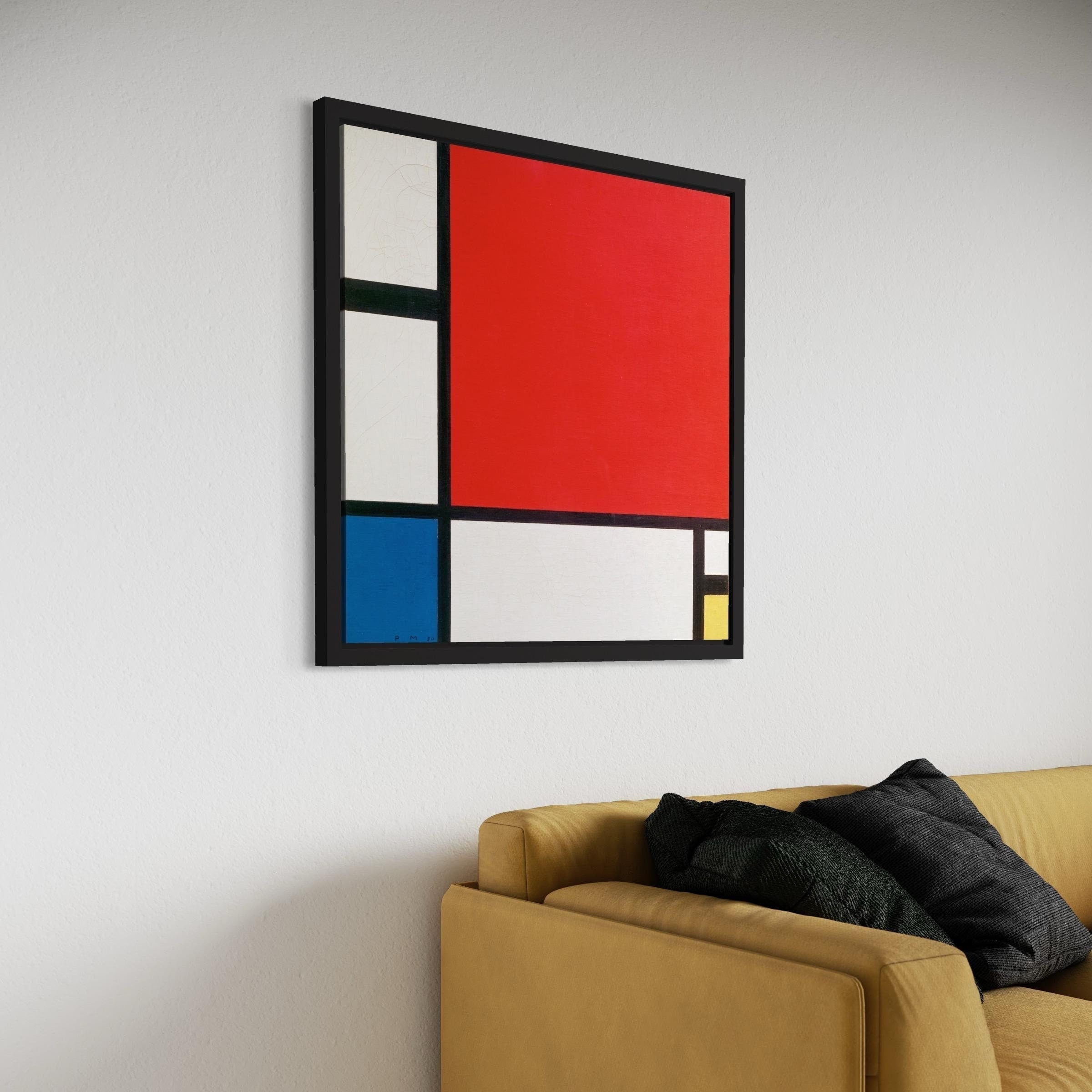 Piet Mondrian Red & Blue | Abstract Geometric Canvas Art | Poster Print