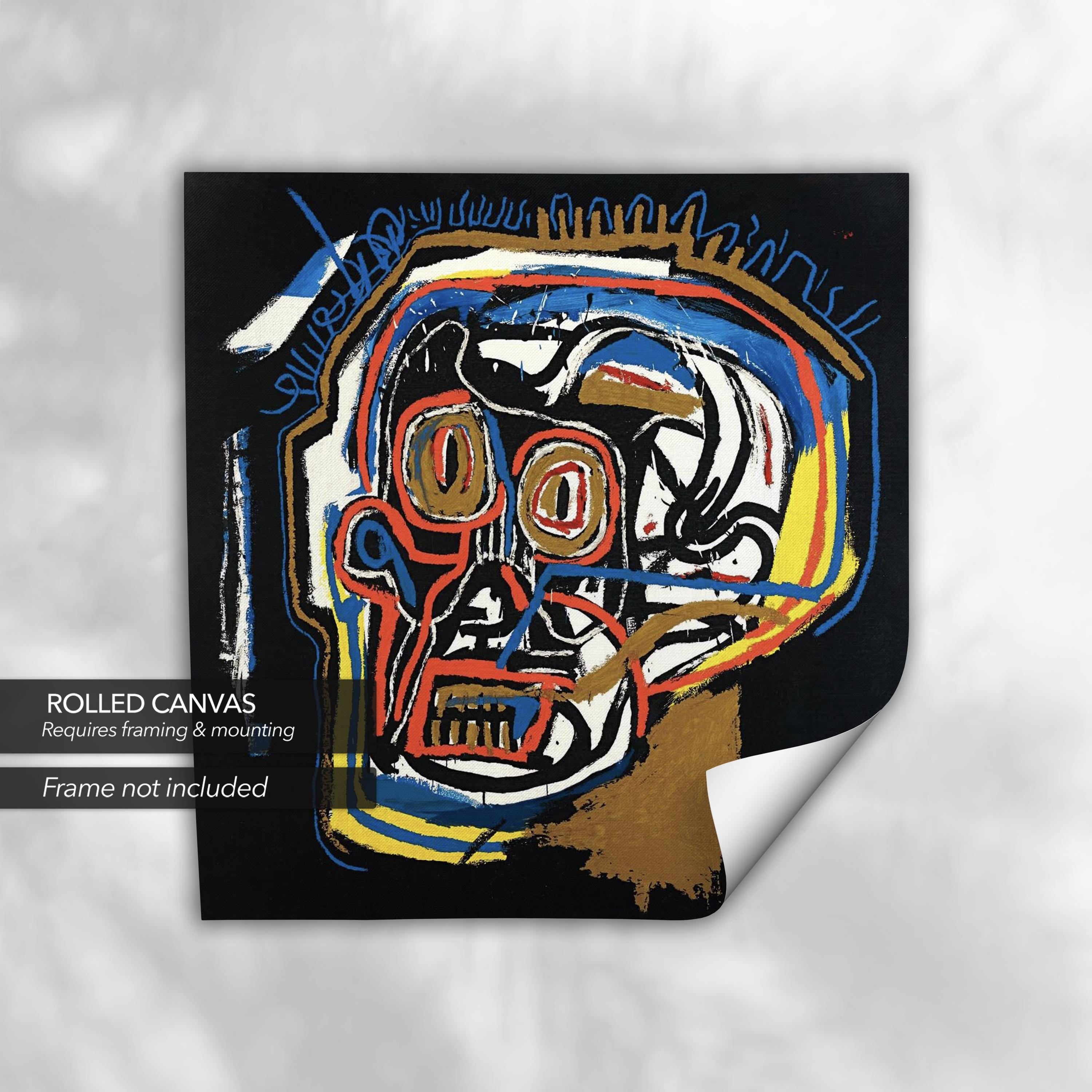 Jean-Michel Basquiat Head | Abstract Canvas Art | Poster Print