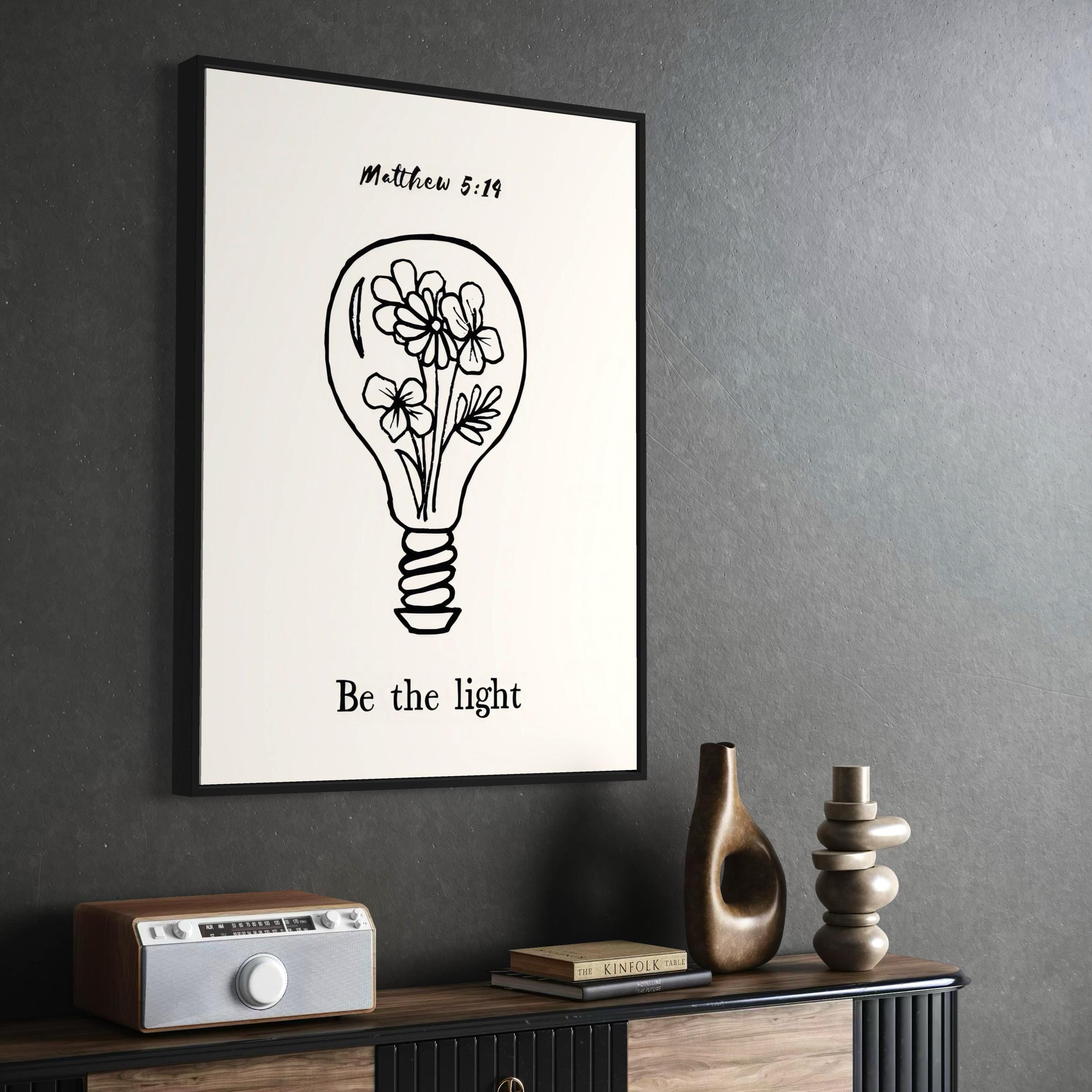 Matthew 5:19 Vintage Be The Light Christian Catholic Canvas Art | Poster Print
