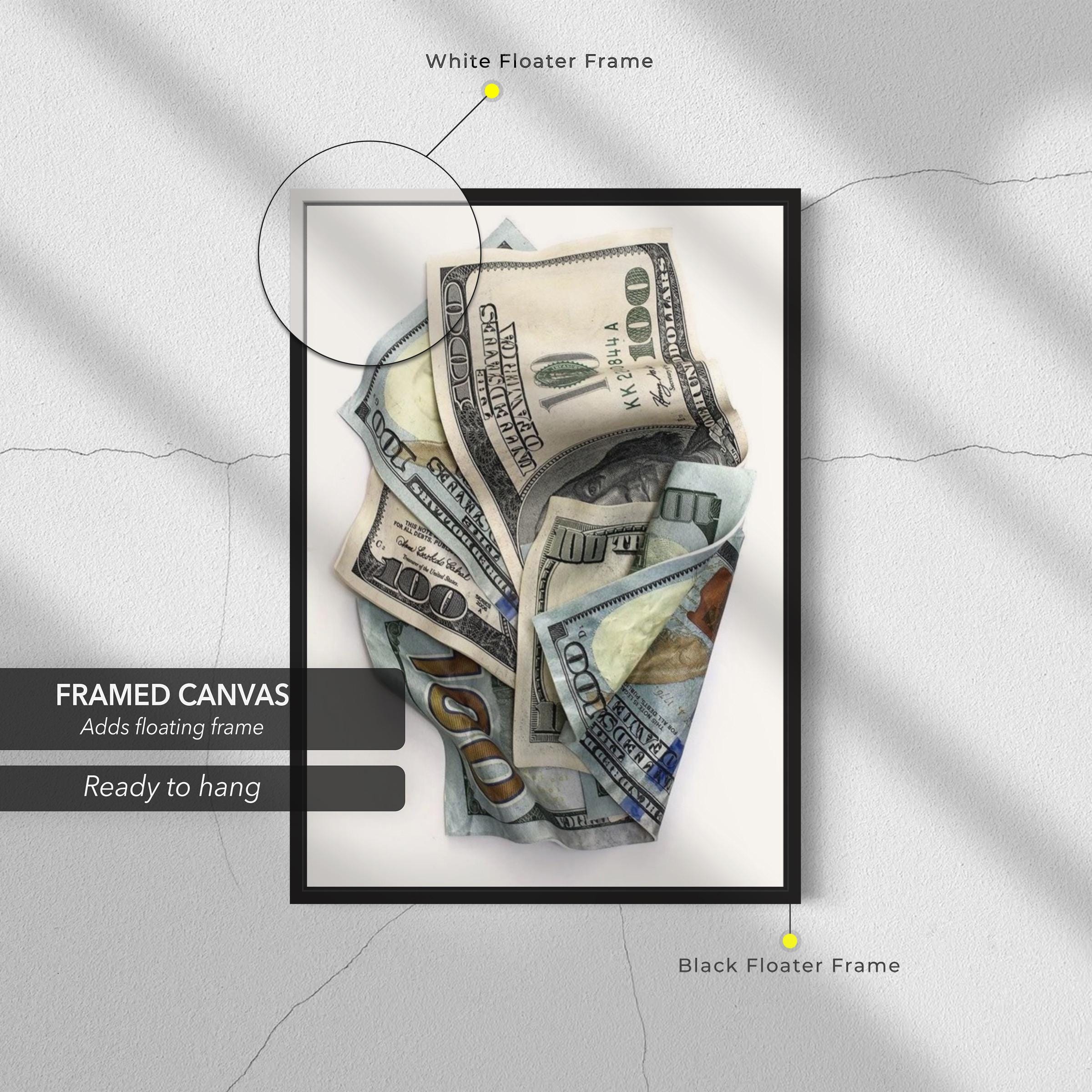 Crumpled Hundred Dollar | 100 Bill Realistic Money Canvas Art | Poster Print