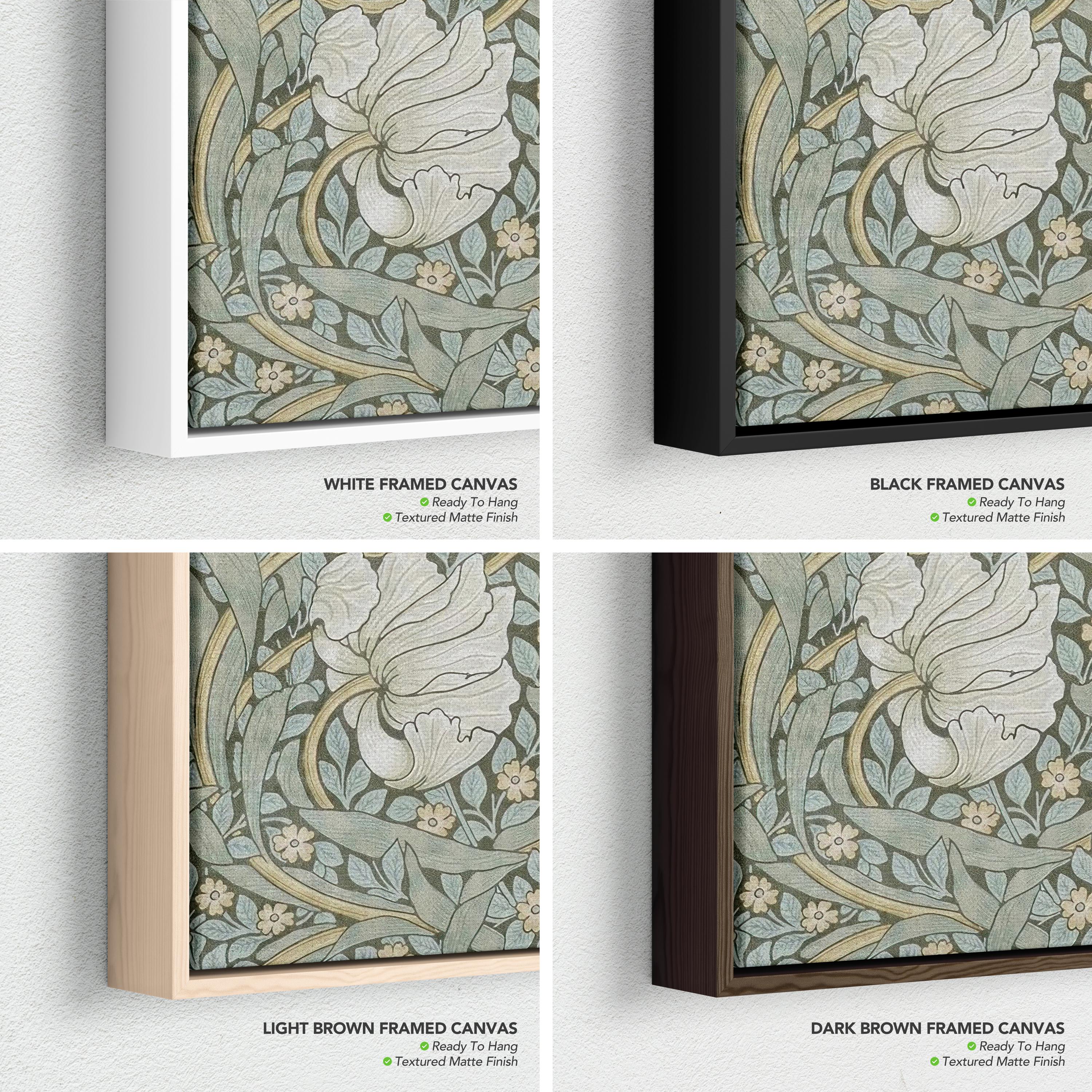Framed Canvas | Poster Print Wall Art | Mid Century Modern | Sage Green Boho Art Nouveau