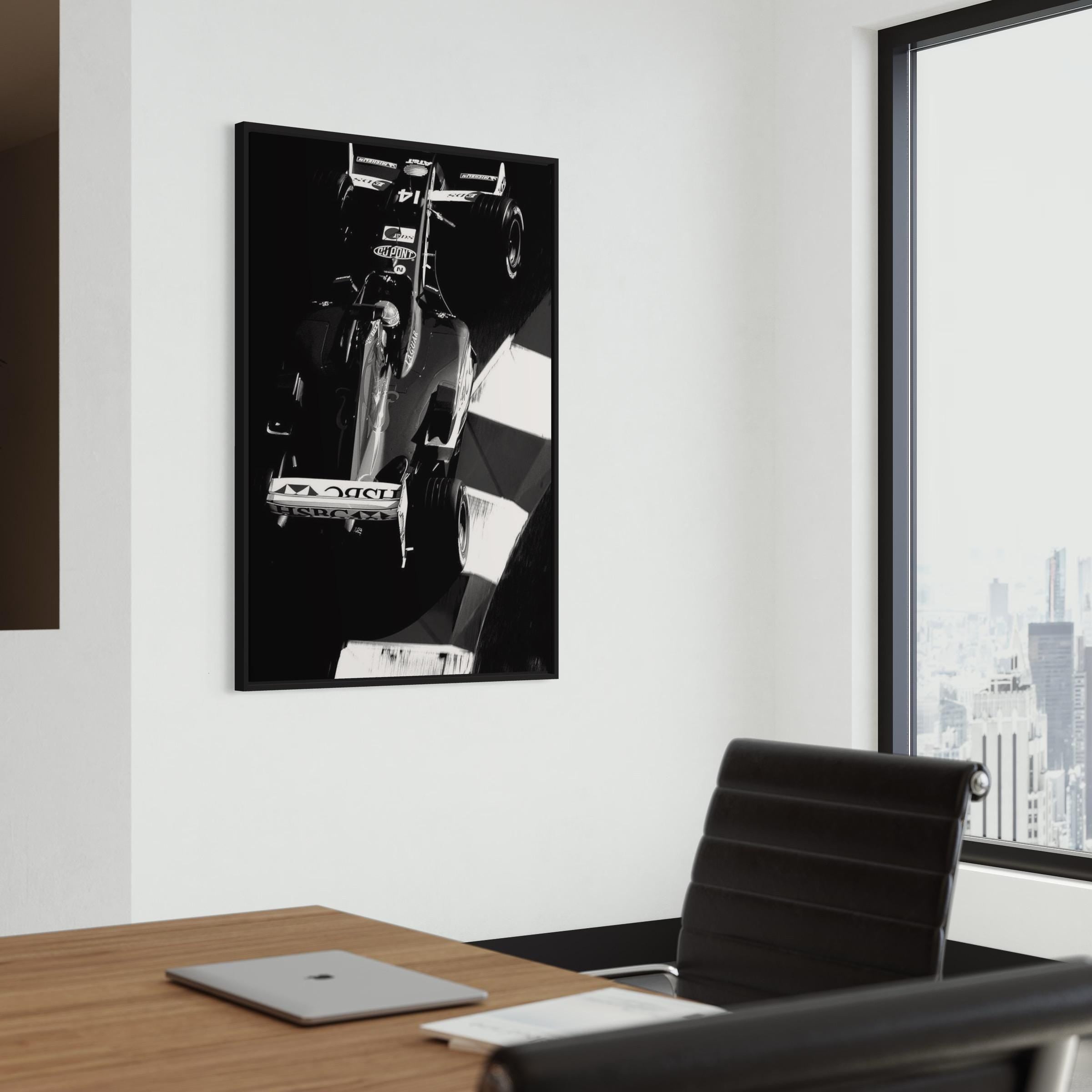 F1 Black & White Formula One Racing Car Canvas Art | Poster Print