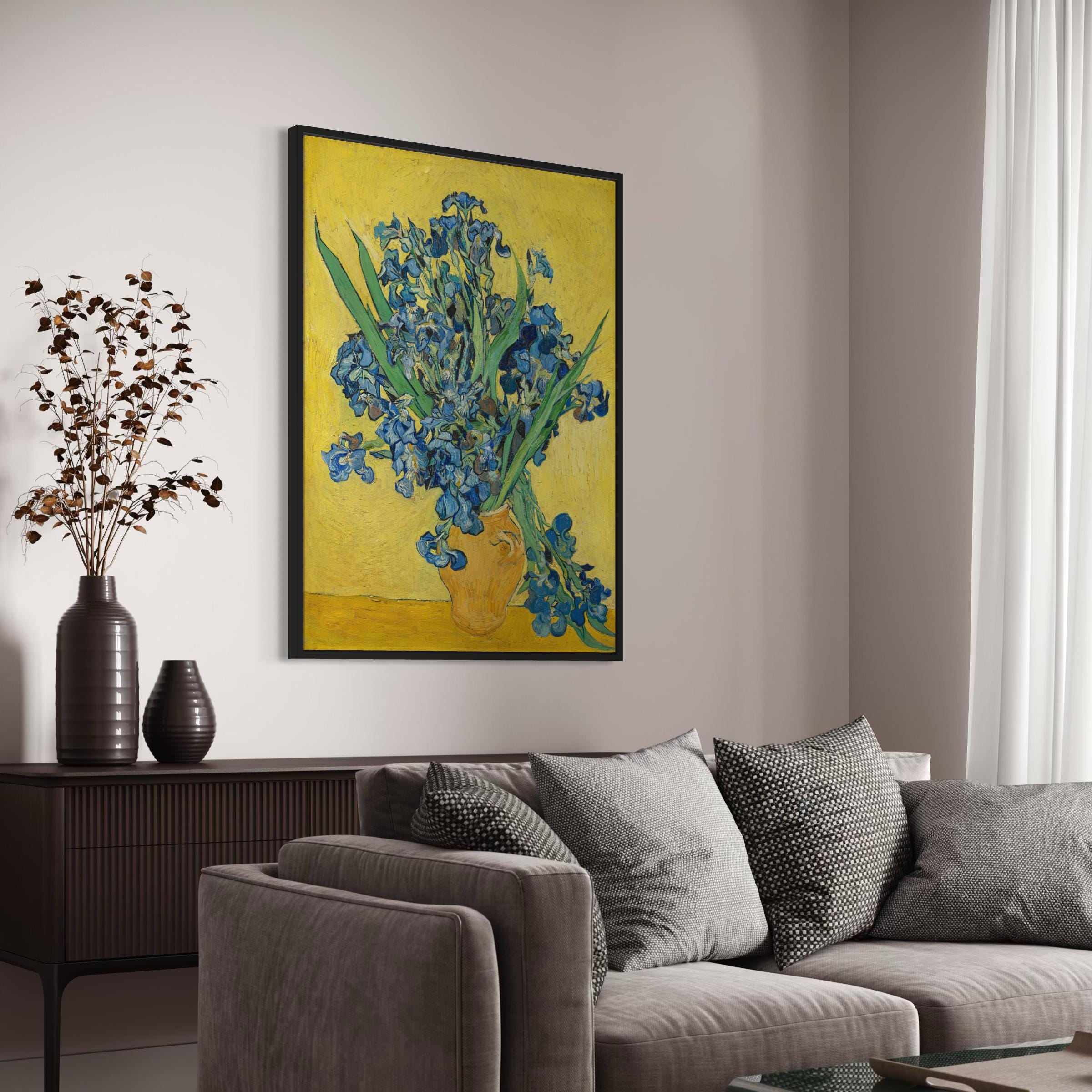 Van Gogh Irises Yellow & Blue Botanical Canvas Art | Poster Print