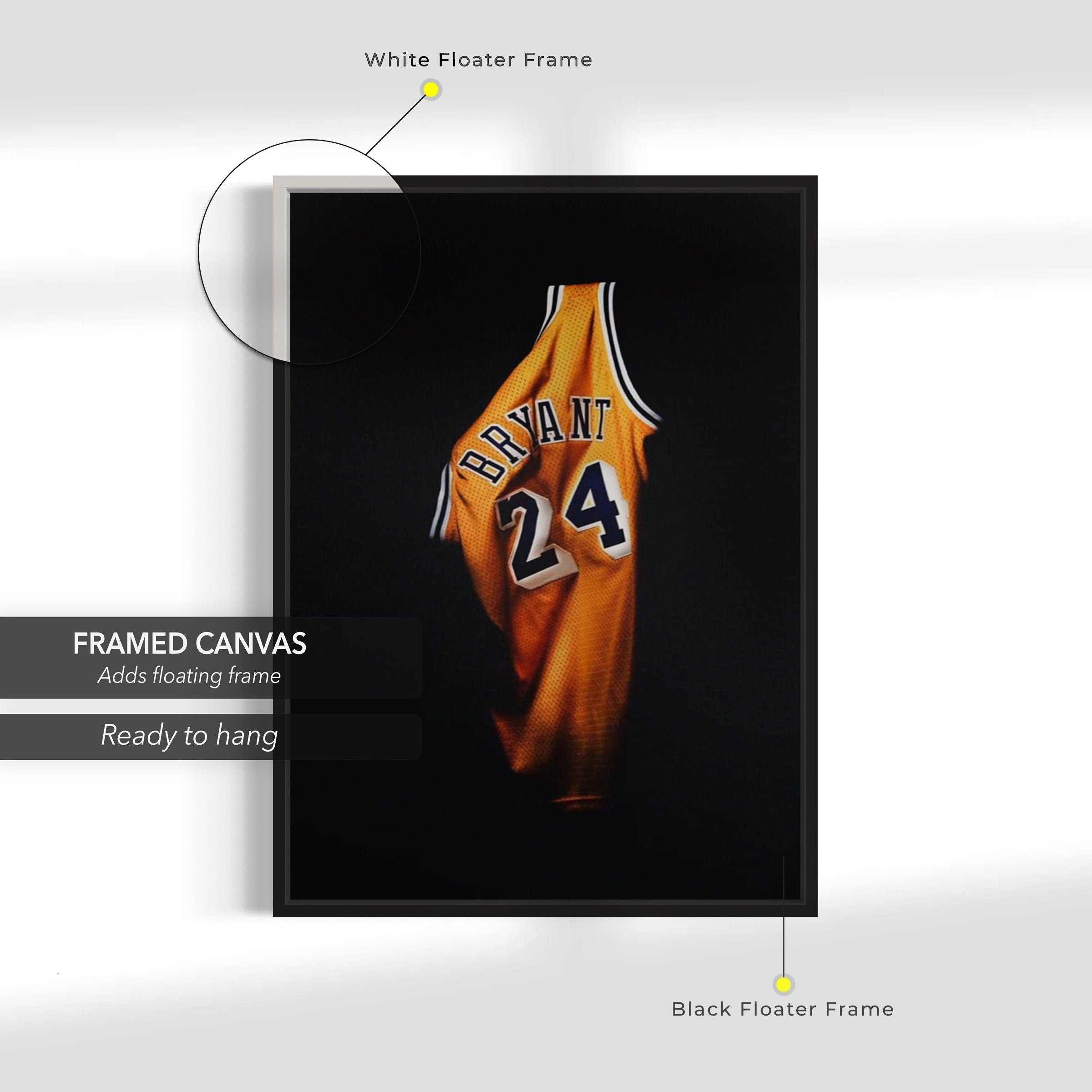 Kobe Bryant Jersey | Iconic #24 Lakers | Basketball Fans Canvas Wall Art | Poster Print