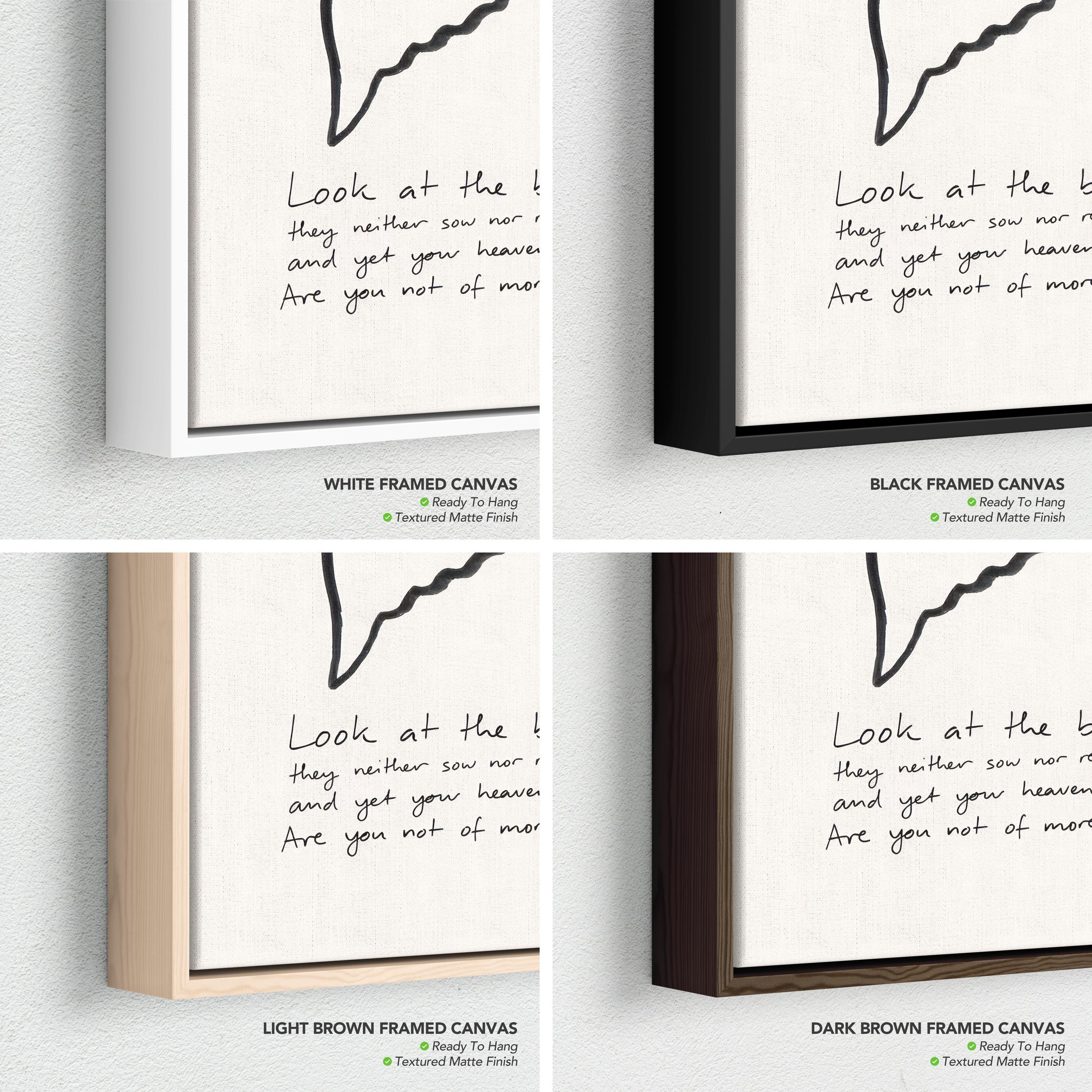 Christian Set of 2 | Be the Light, Look at the Birds | Matthew 5:19 & 6:26 Poster Prints | Canvas Wall Art