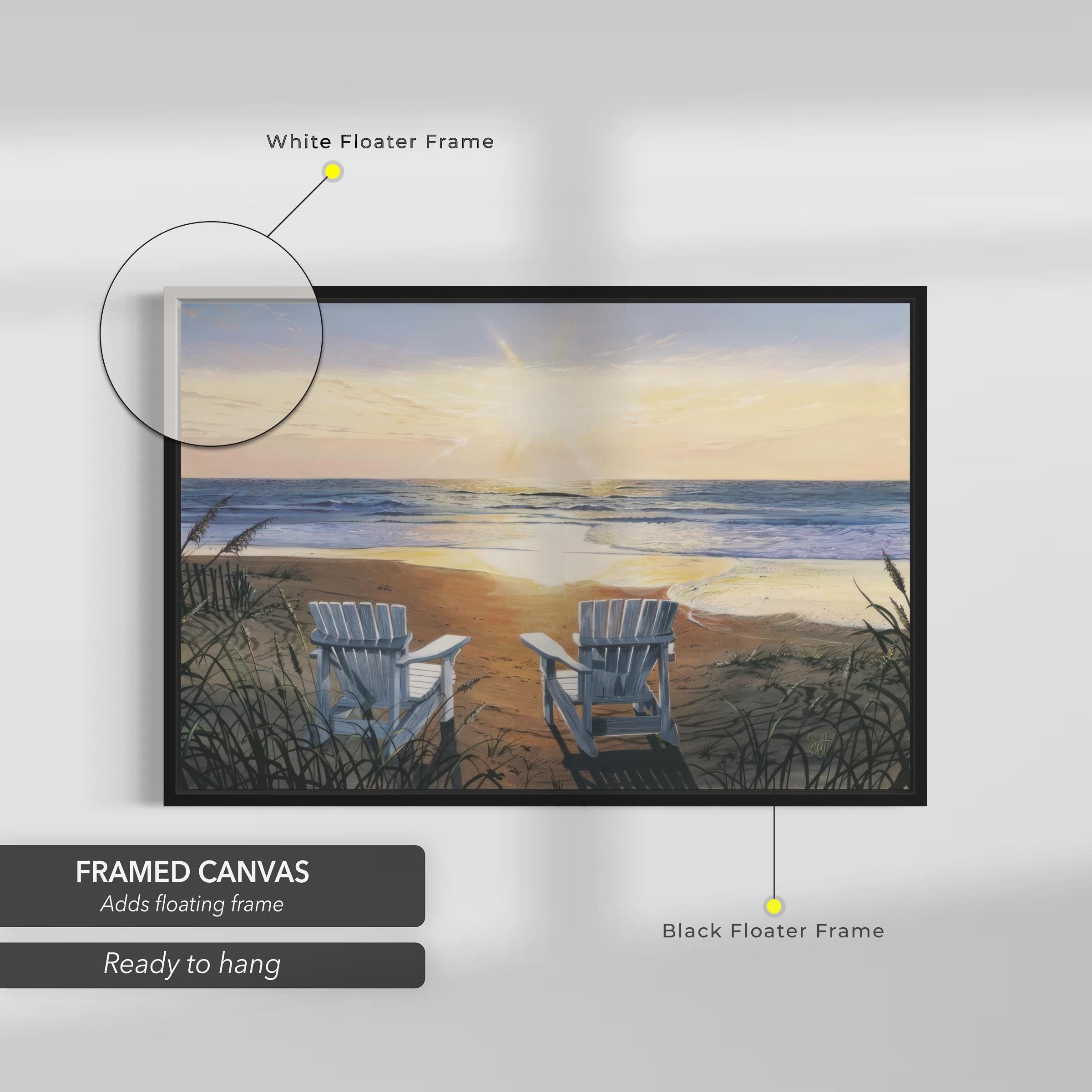 Coastal Sunset Beach Chairs "Days End Duo" by Scott Westmoreland Canvas Art | Poster Print