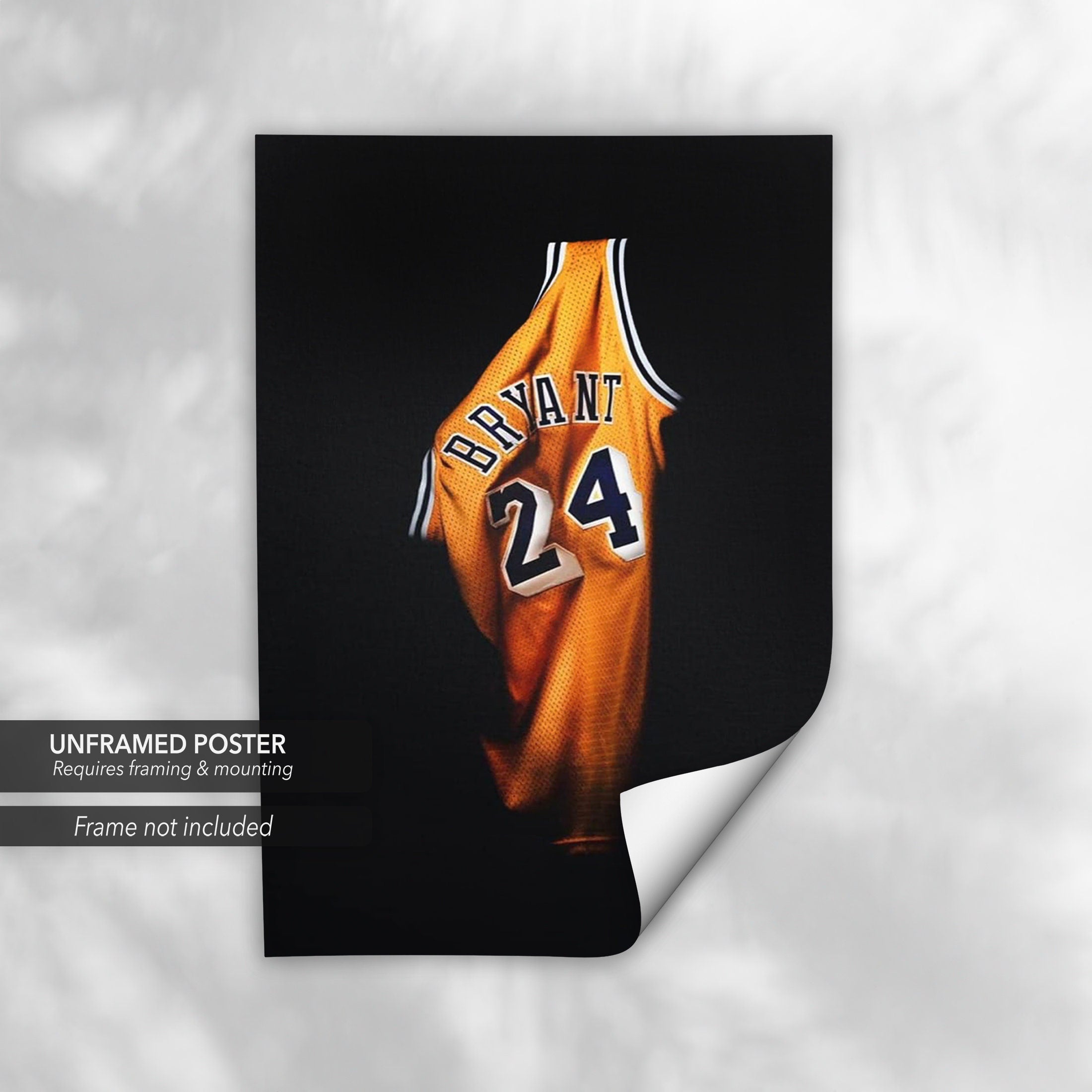 Kobe Bryant Jersey | Iconic #24 Lakers | Basketball Fans Canvas Wall Art | Poster Print