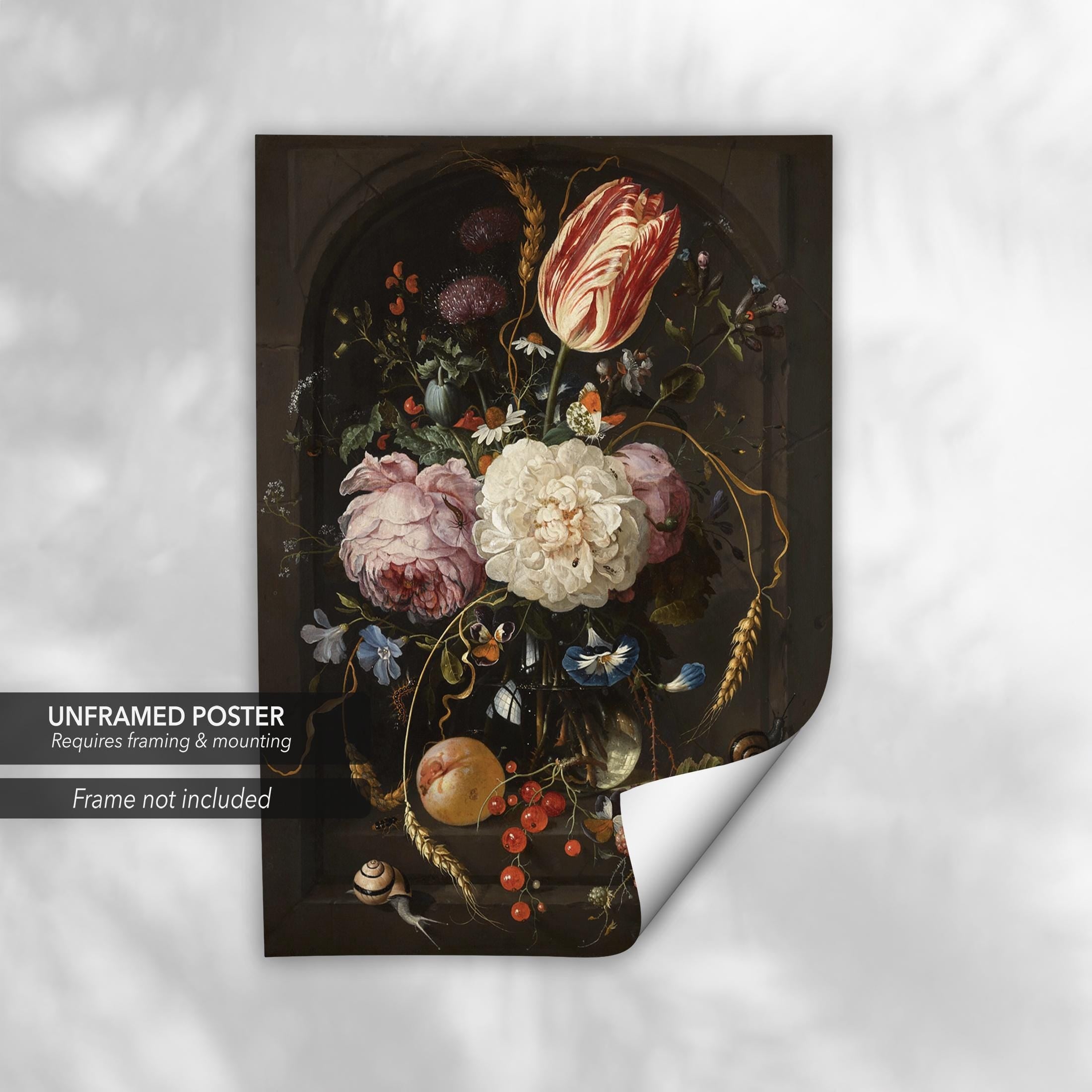 Still Life with Flowers & Fruit by Jan Davidsz. de Heem Canvas Art | Poster Print