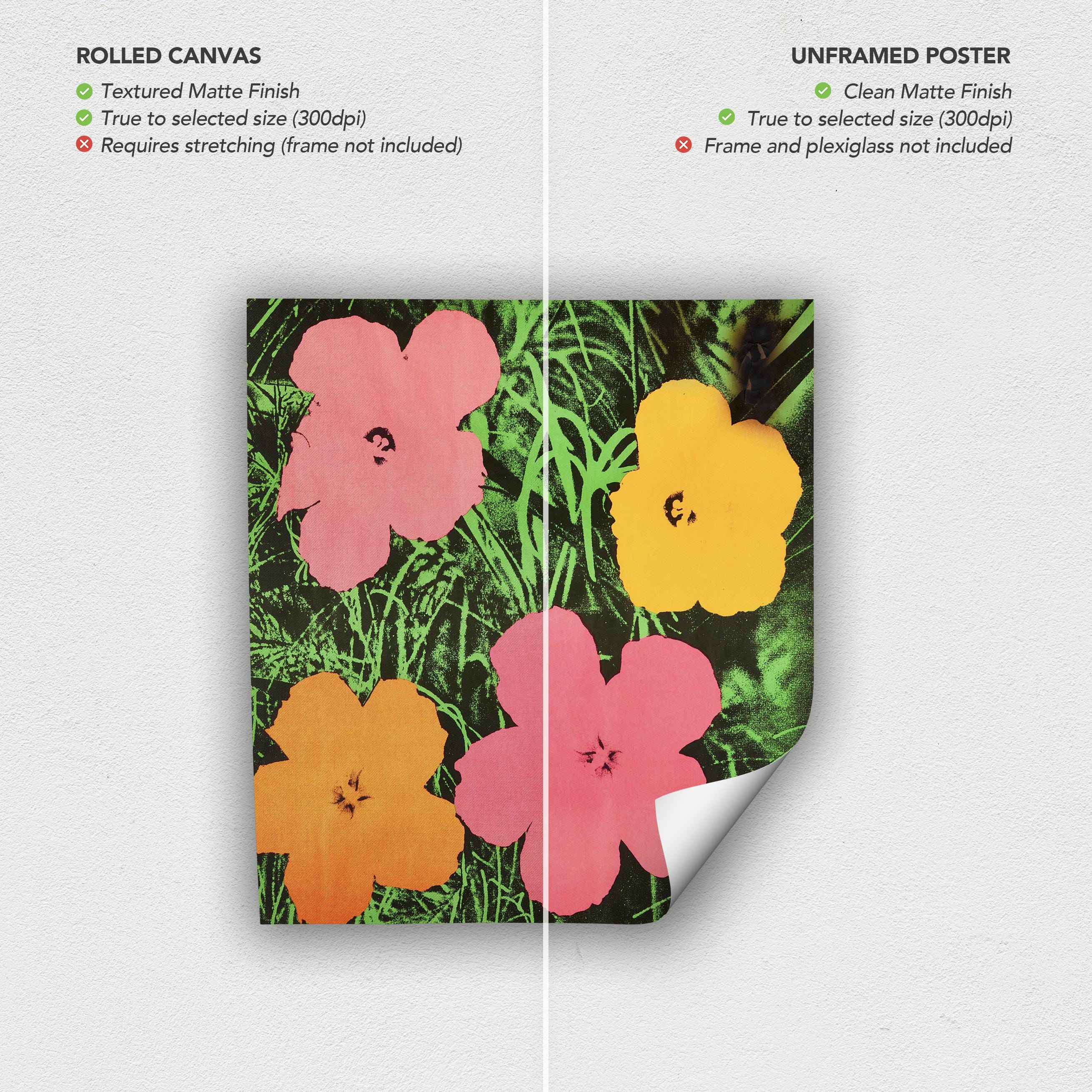 Andy Warhol Vintage Flowers Pop Art Canvas Art | Poster Print