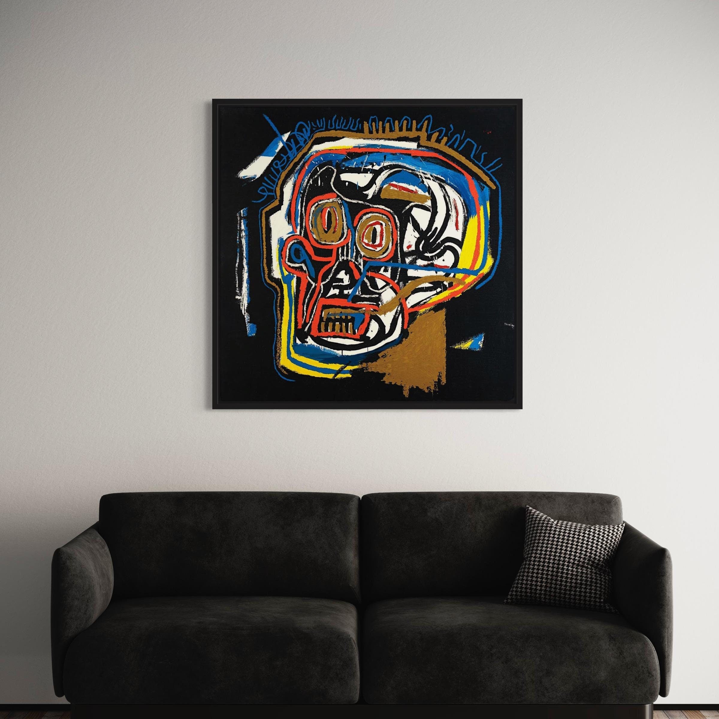 Jean-Michel Basquiat Head | Abstract Canvas Art | Poster Print