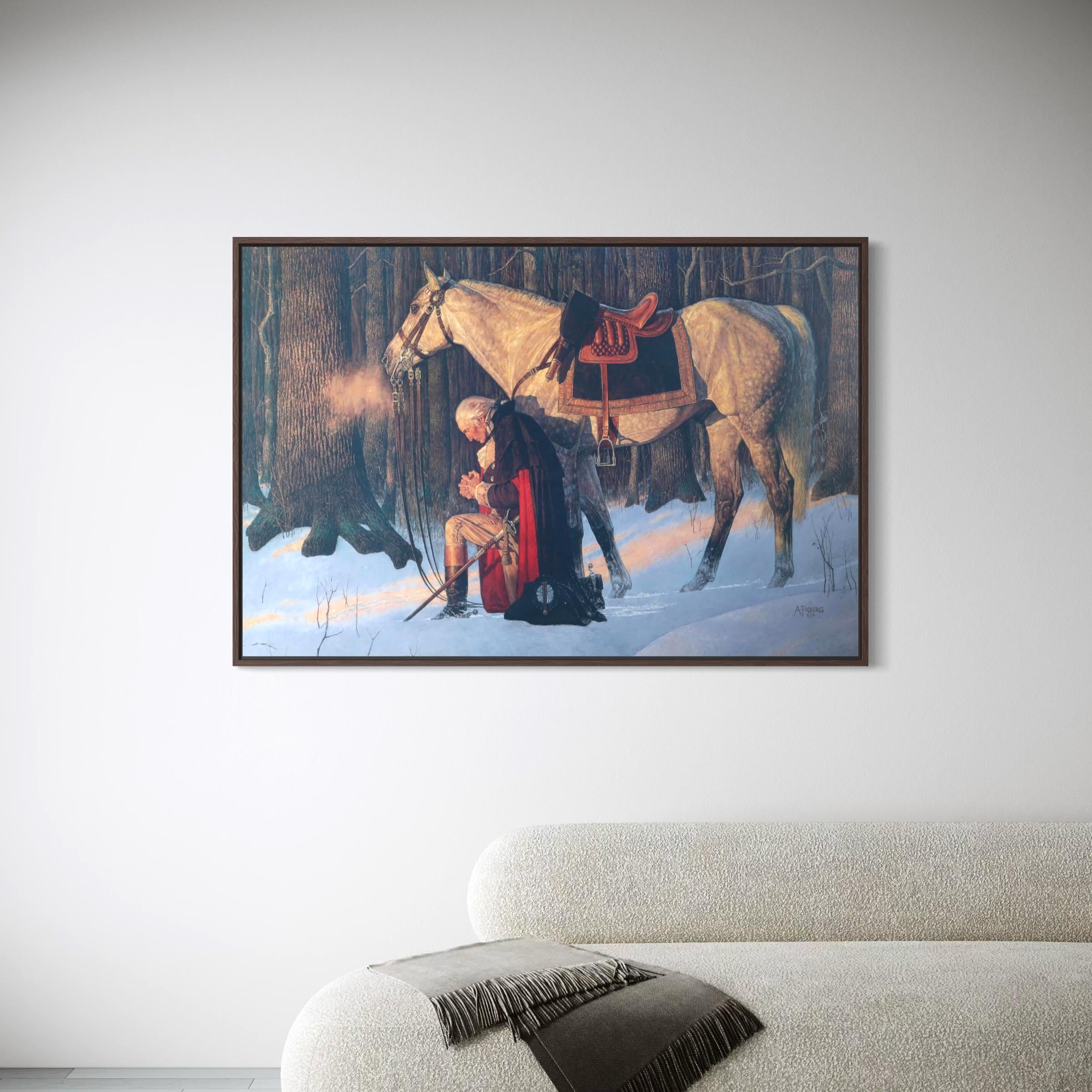George Washington Praying | Prayer at Valley Forge | American Poster Print | Canvas Art