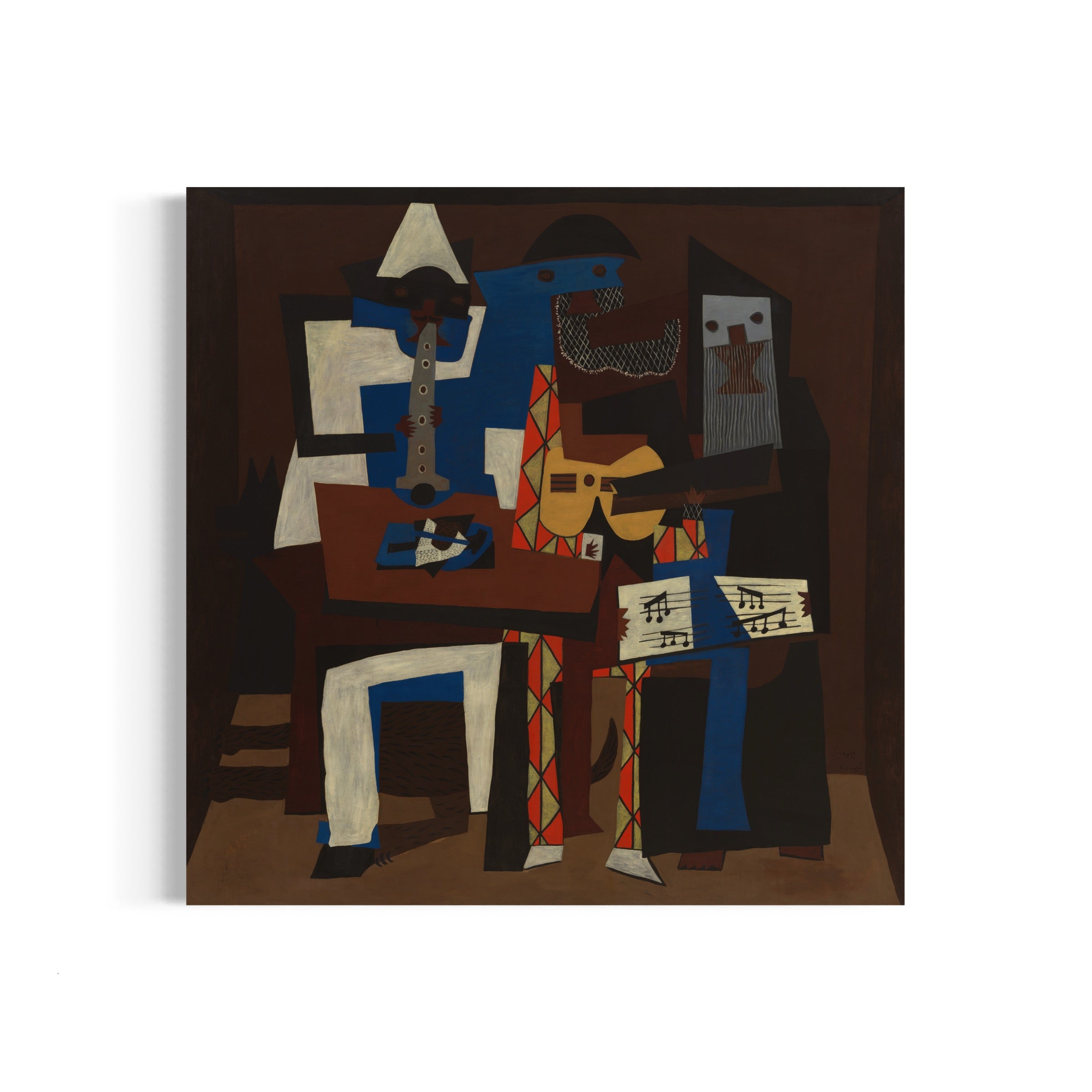 a painting of a person sitting at a table