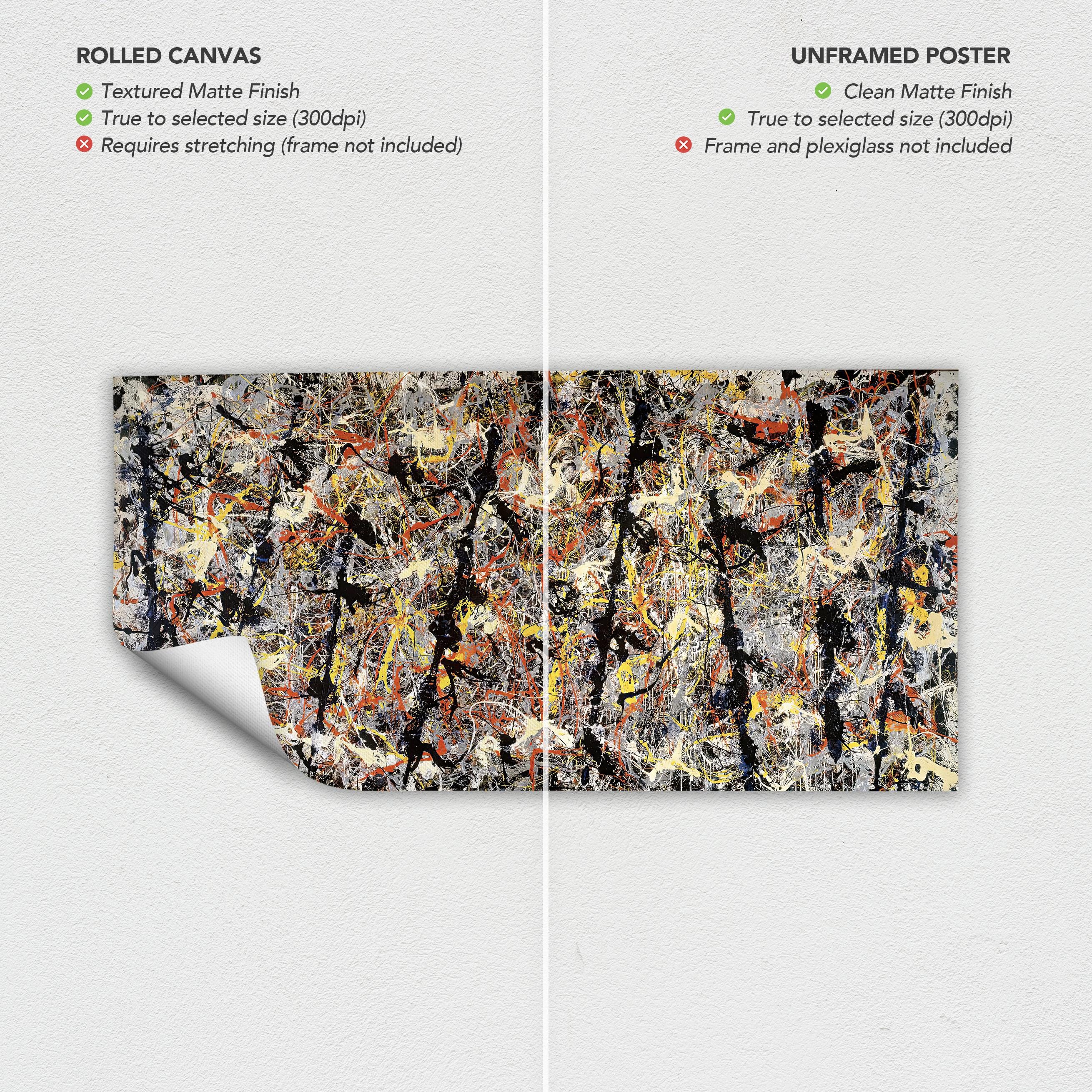 Blue Poles by Jackson Pollock Canvas Art | Poster Print | Number 11 Modern Art Decor