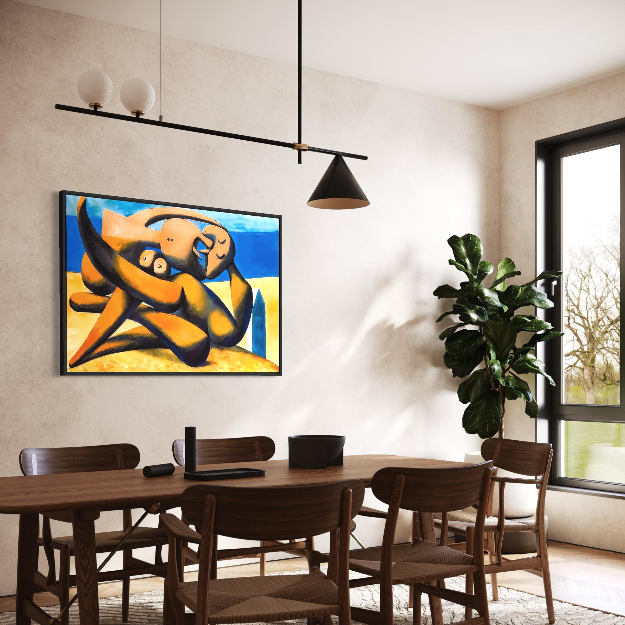 Picasso Figures at the Seaside 1931 Canvas Wall Art | Abstract Cubism Poster Print