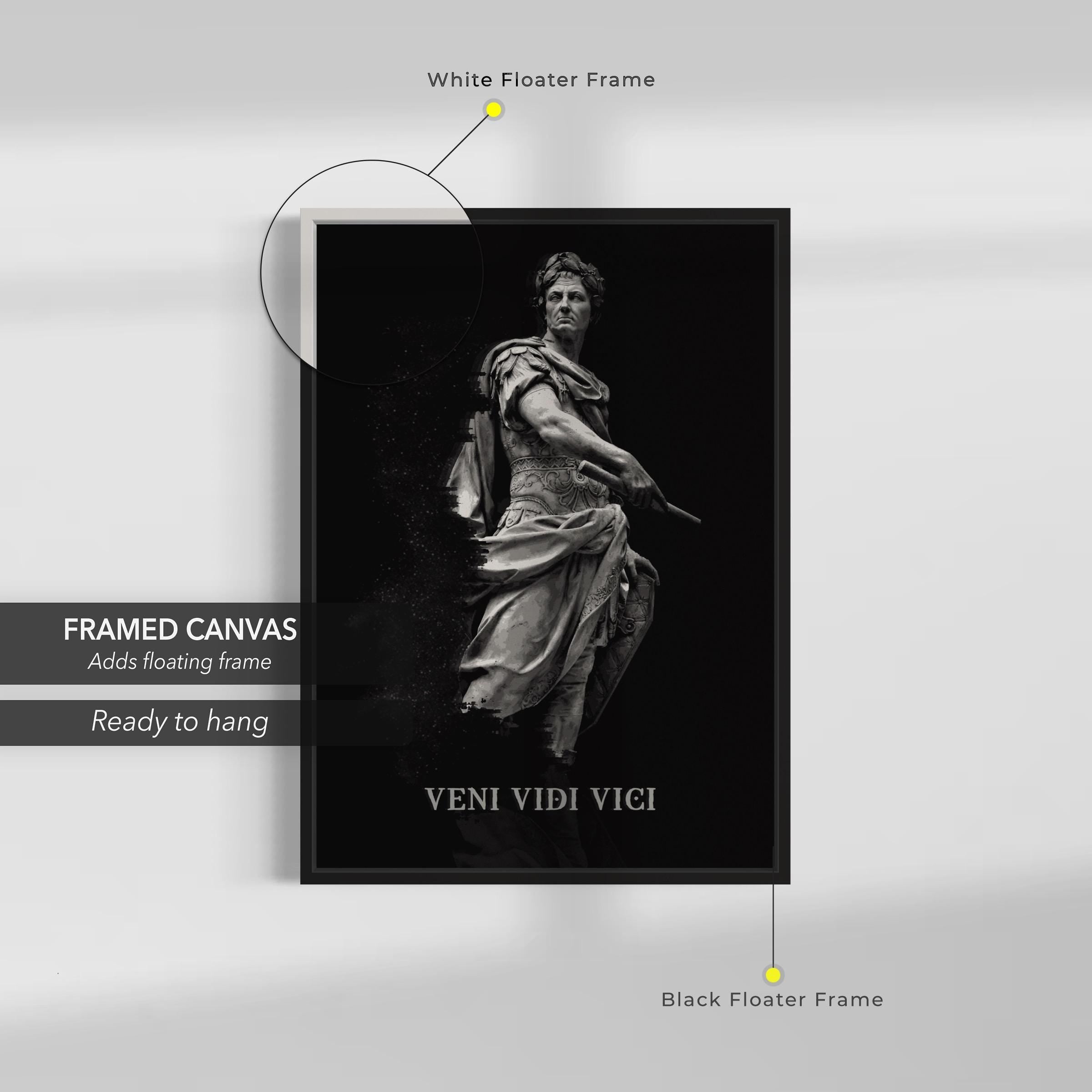 VENI VIDI VICI Julius Caesar | Historical Canvas Art | Poster Print